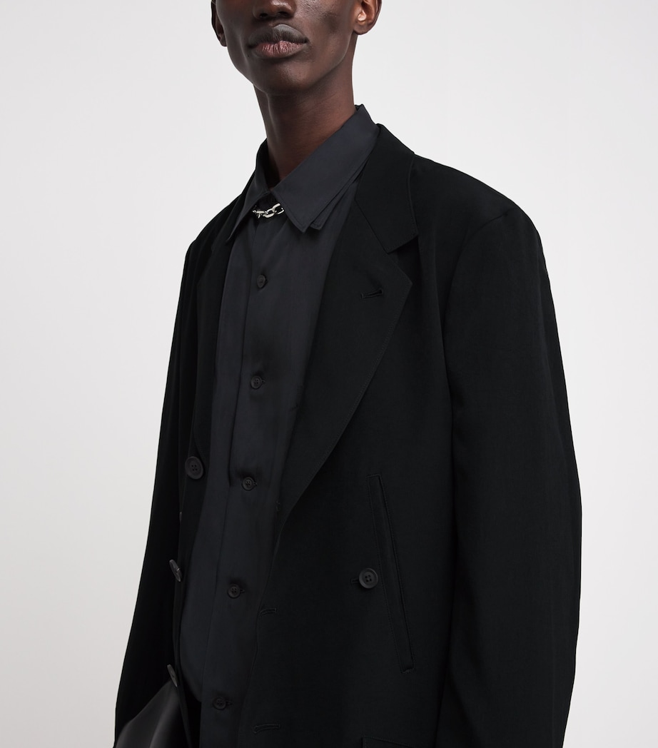 Matte-Shine 3-Button Blazer BLACK Image 6