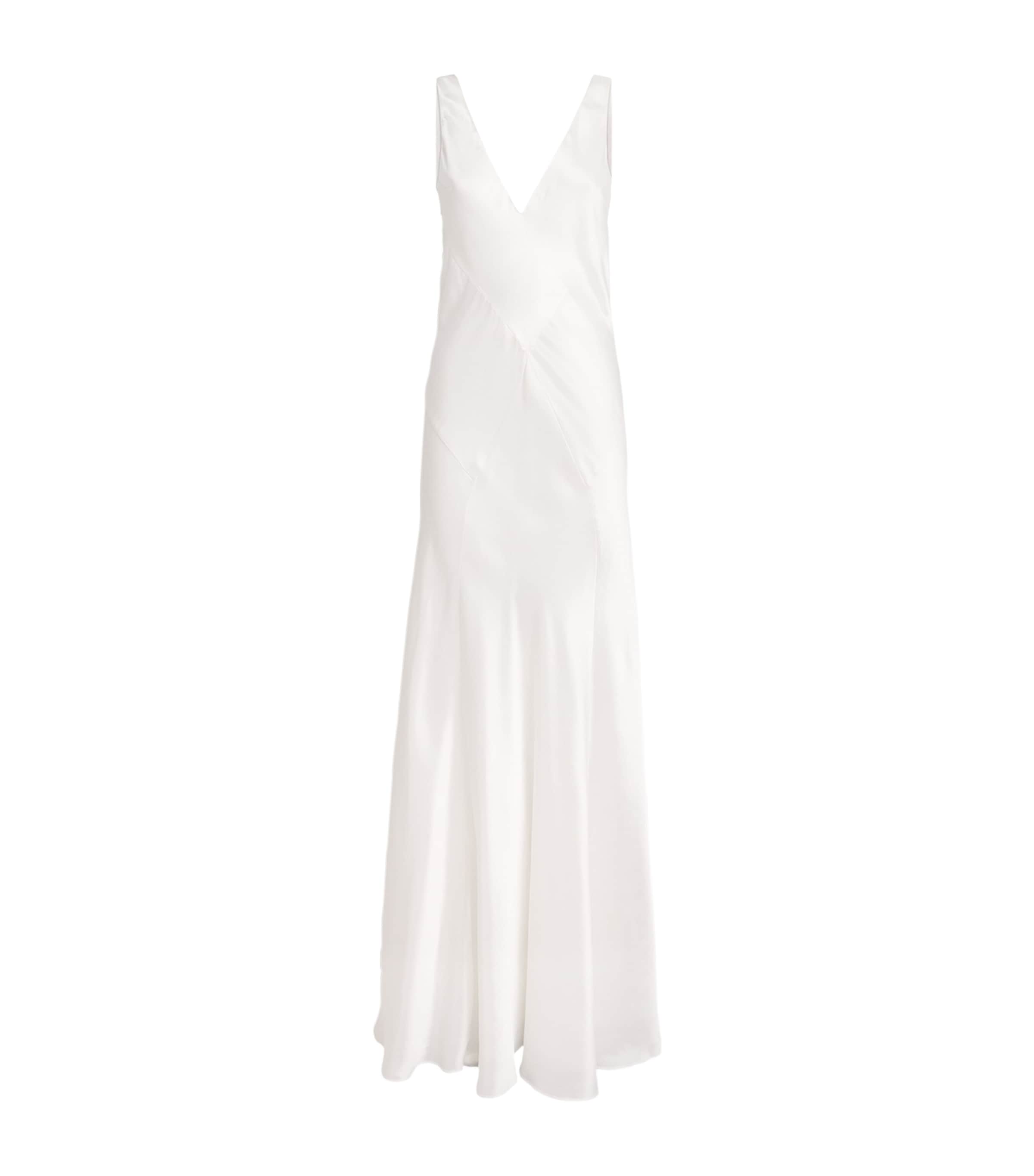 Silk Paloma Slip Maxi Dress IVORY Image 1