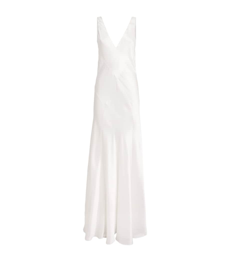 Silk Paloma Slip Maxi Dress IVORY Image 1