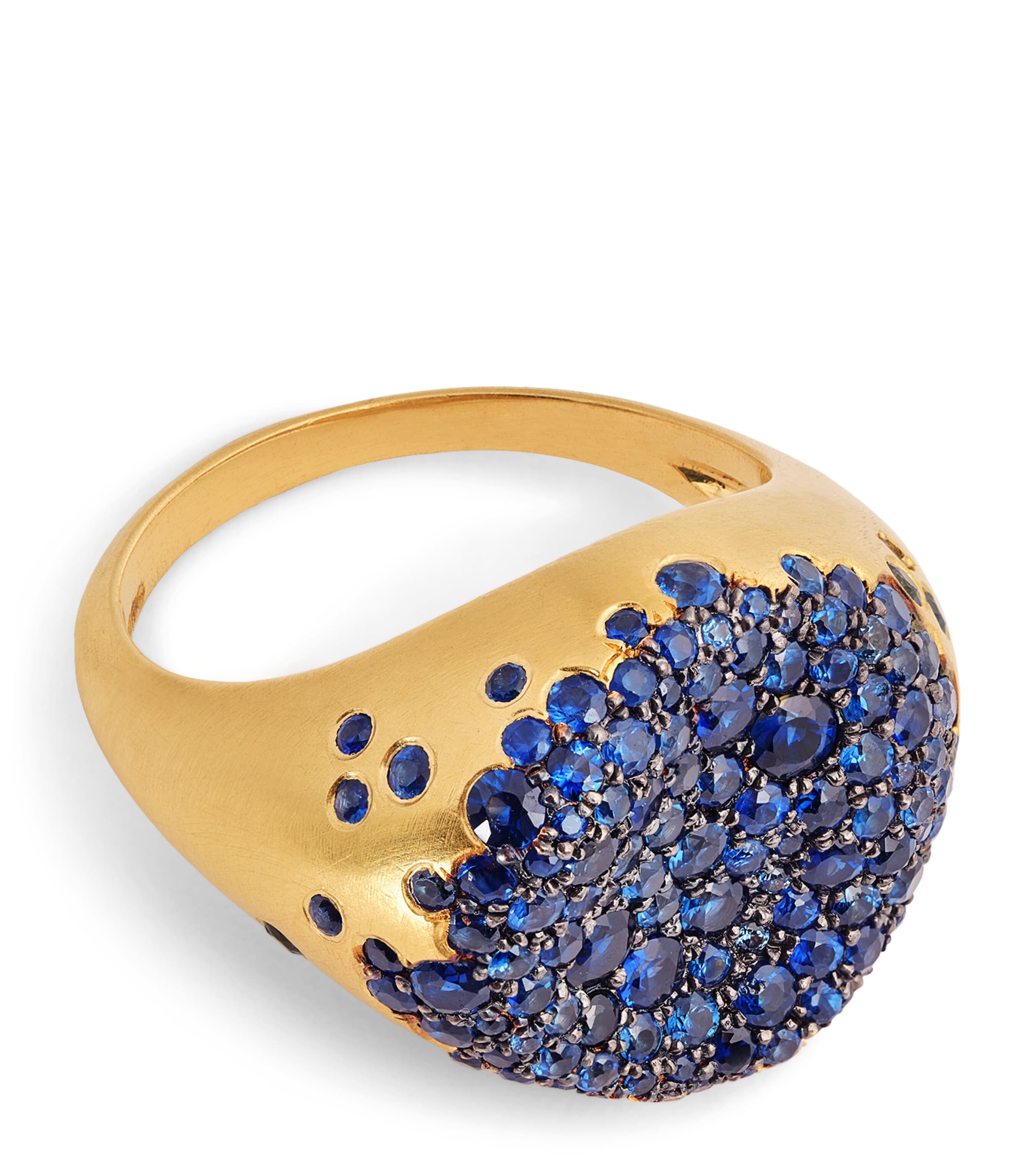 Shop Nada Ghazal Yellow Gold And Sapphire Malak Bonbon Ring