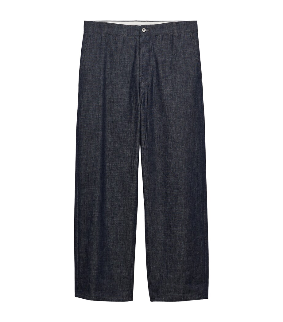 Prada Mens Regular-Fit Raw Denim Jeans Image 1