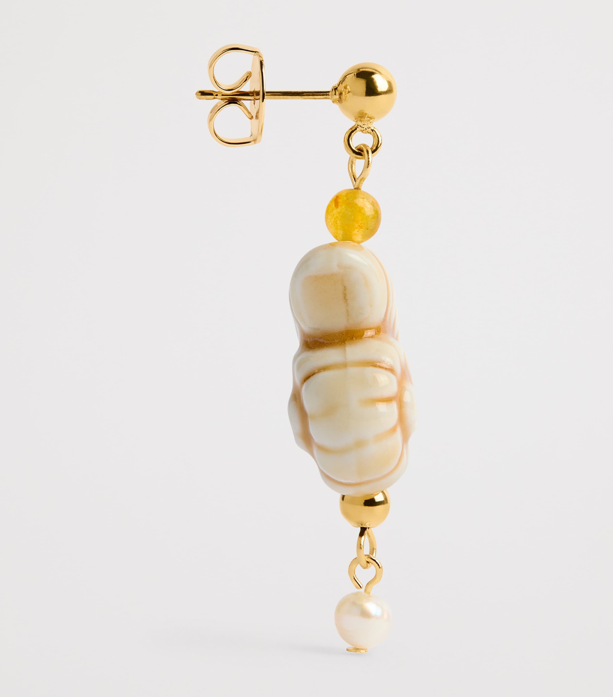 Anni Lu Gold-Plated Seaside Earrings Caramel Cream Image 4