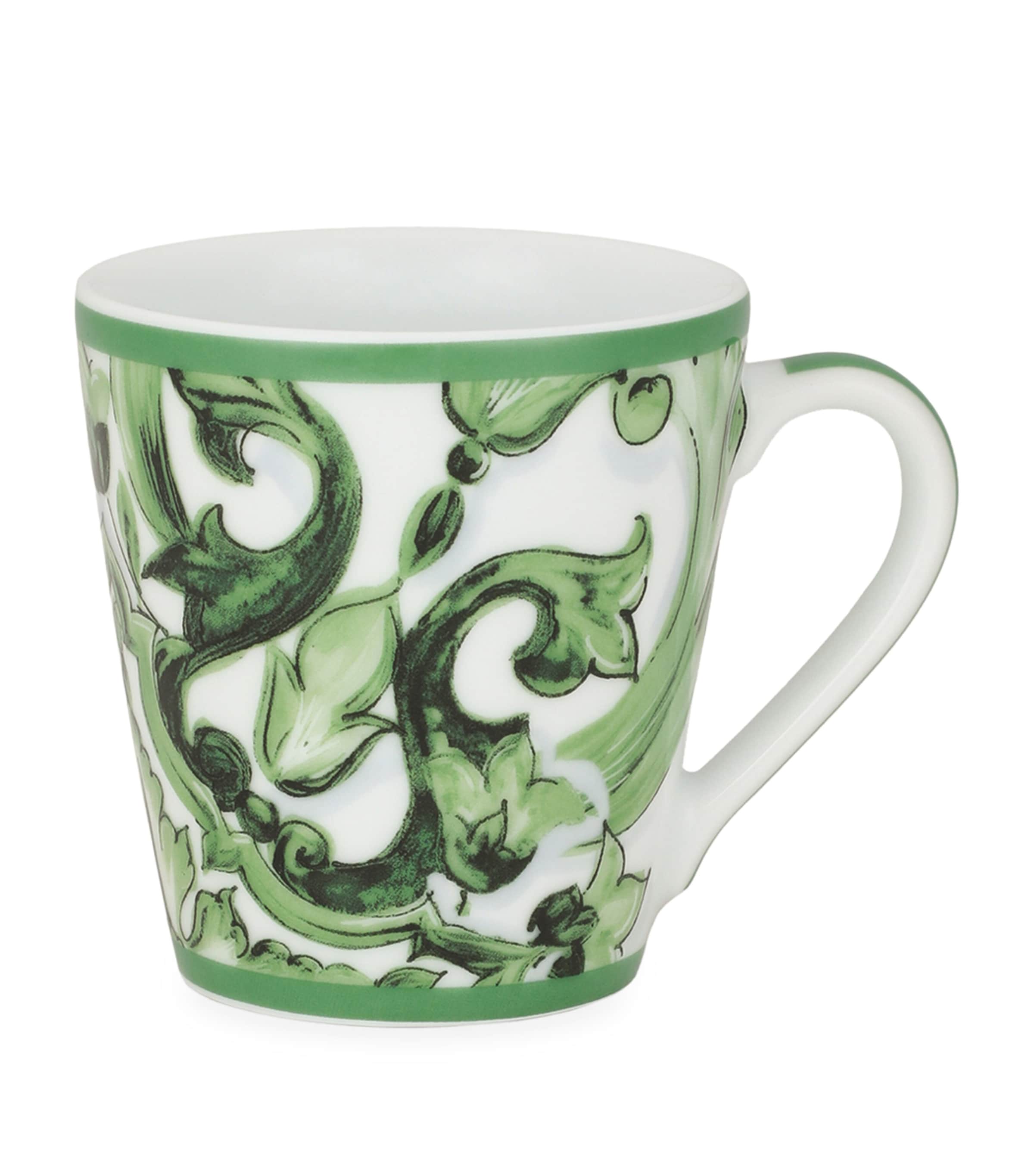 Dolce&Gabbana Casa Porcelain Verde Maiolica Mug Foglie Ver.f.d Image 1