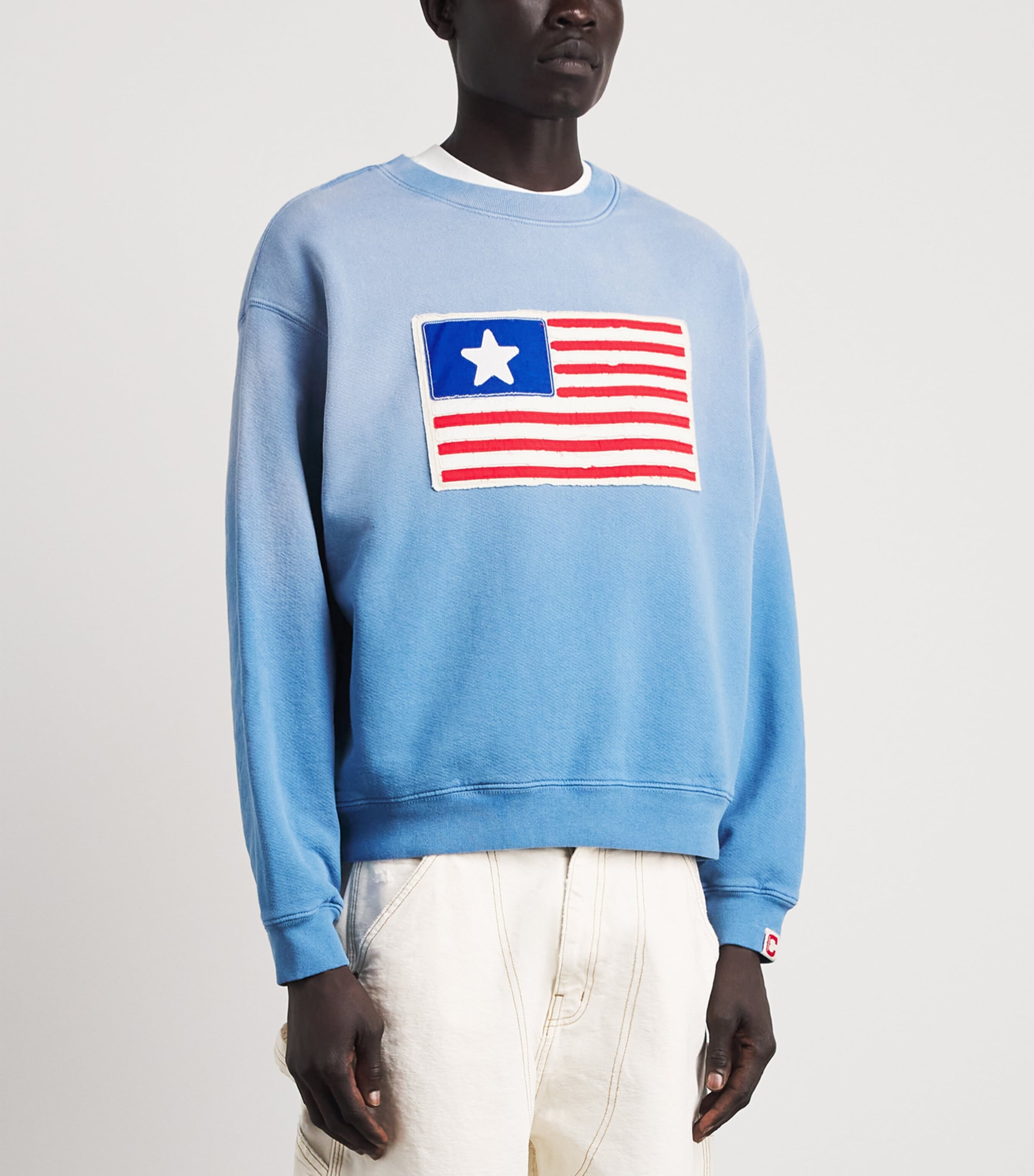 Cherry Los Angeles Mens One-Star Flag Sweatshirt Steel Blue Image 4
