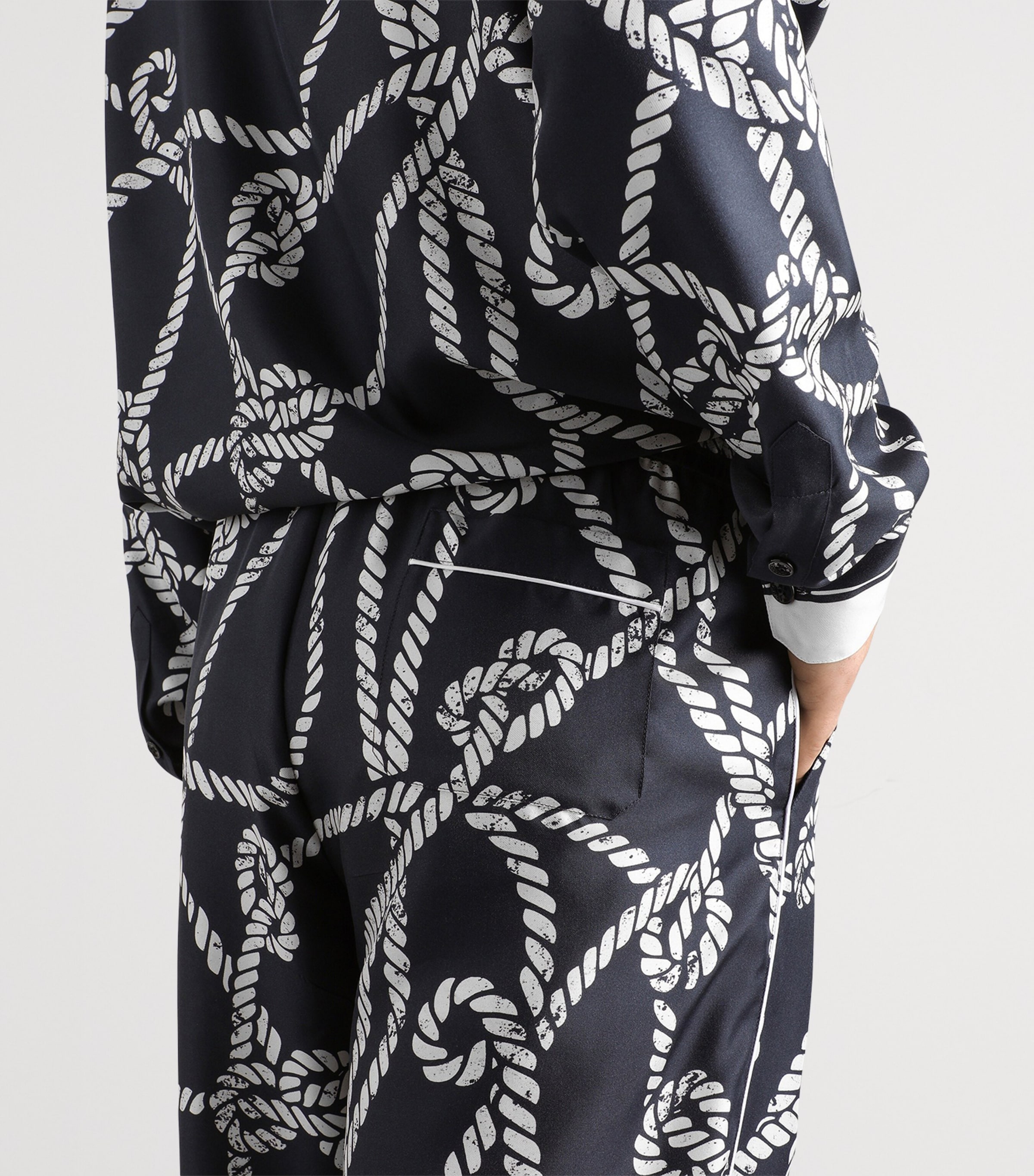 Dolce&Gabbana Mens Silk Marina Trousers Corde F.blu Na Image 5