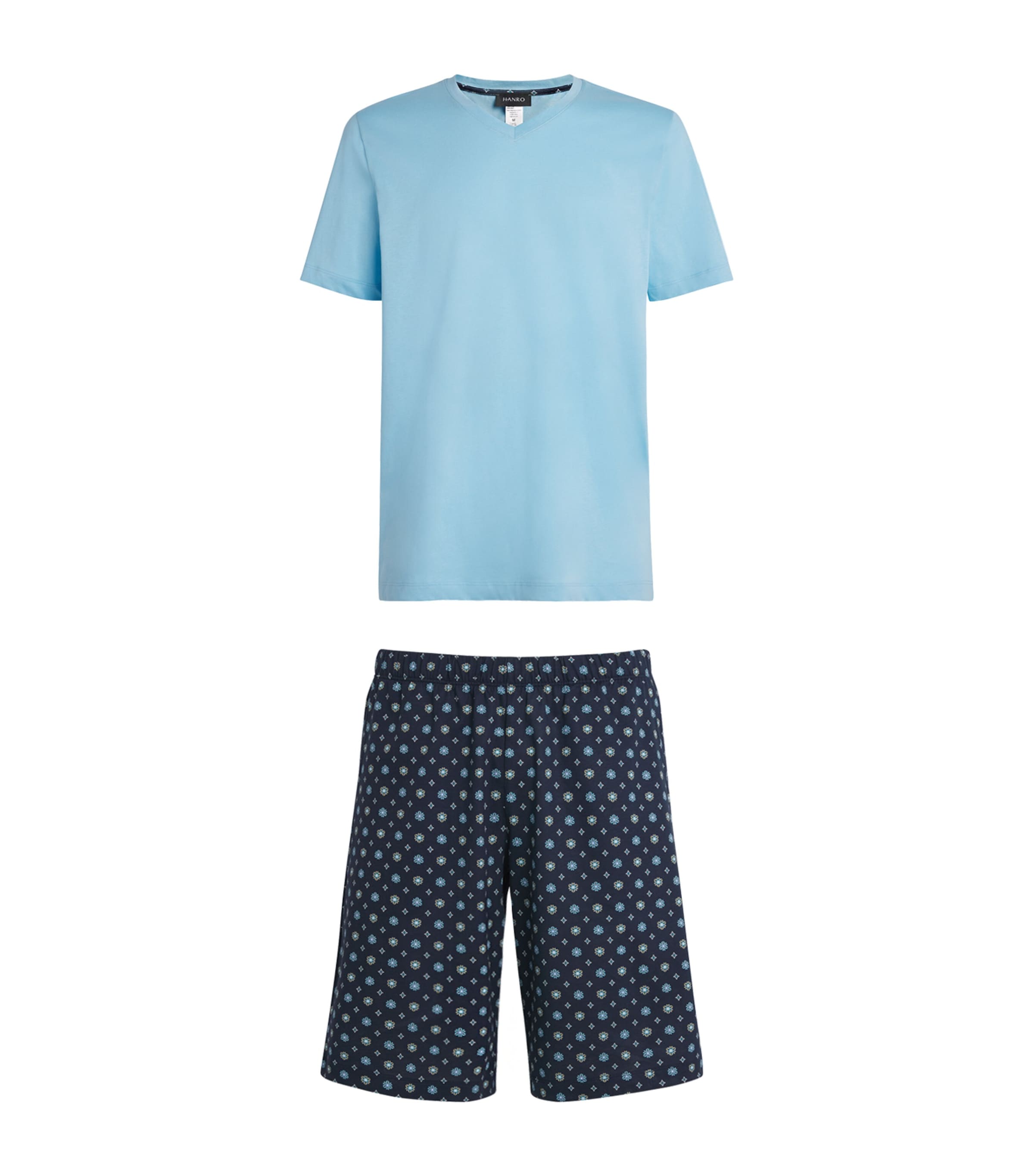 Hanro Cotton Night & Day Pyjama Set In Blue