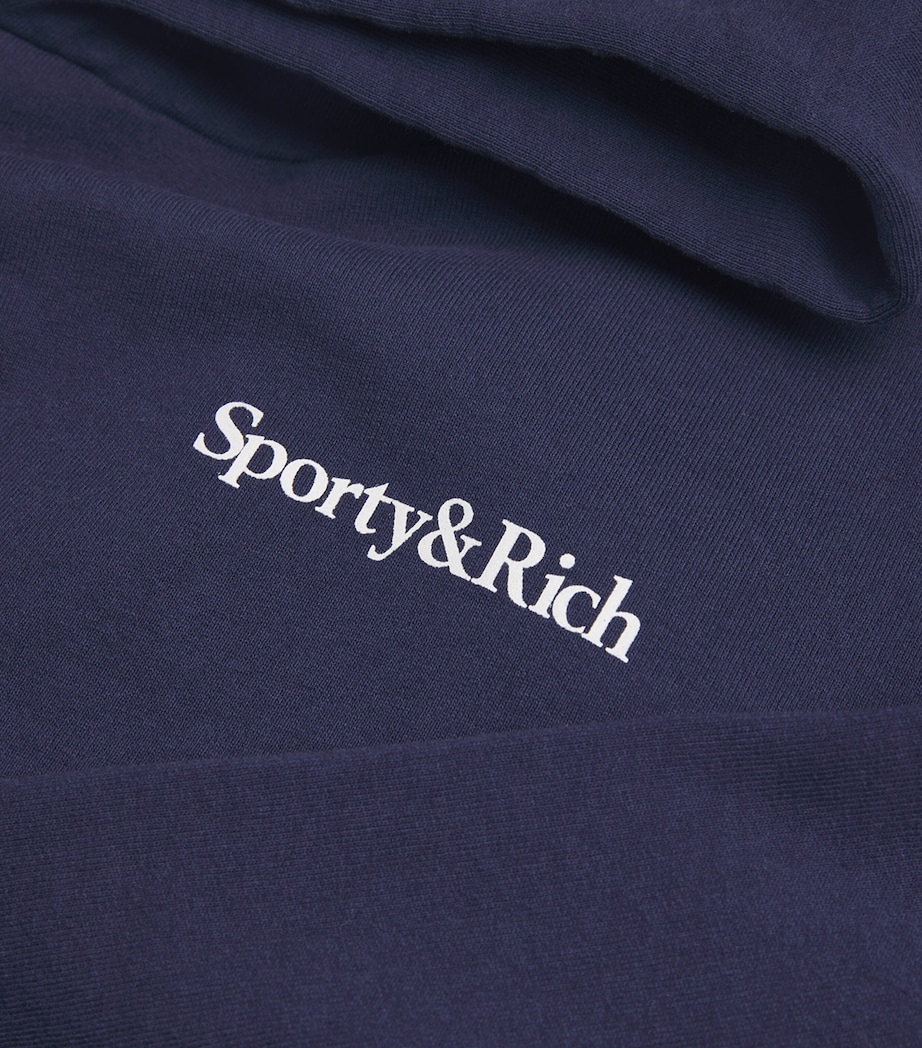 Health Is Wealth Cropped Hoodie DARK NAVY Image 5