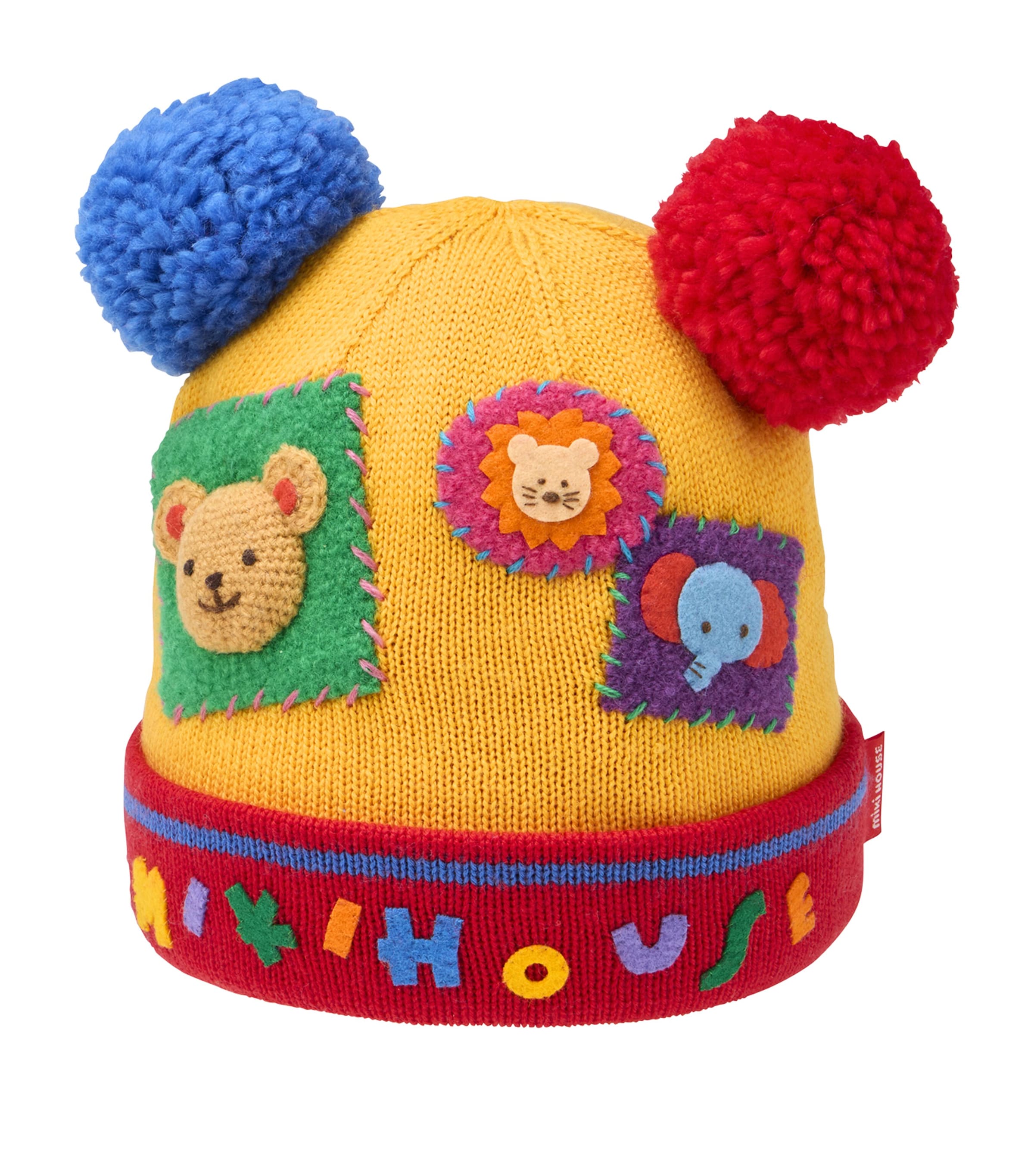 Miki House Wool-blend Patchwork-detail Hat In Multi