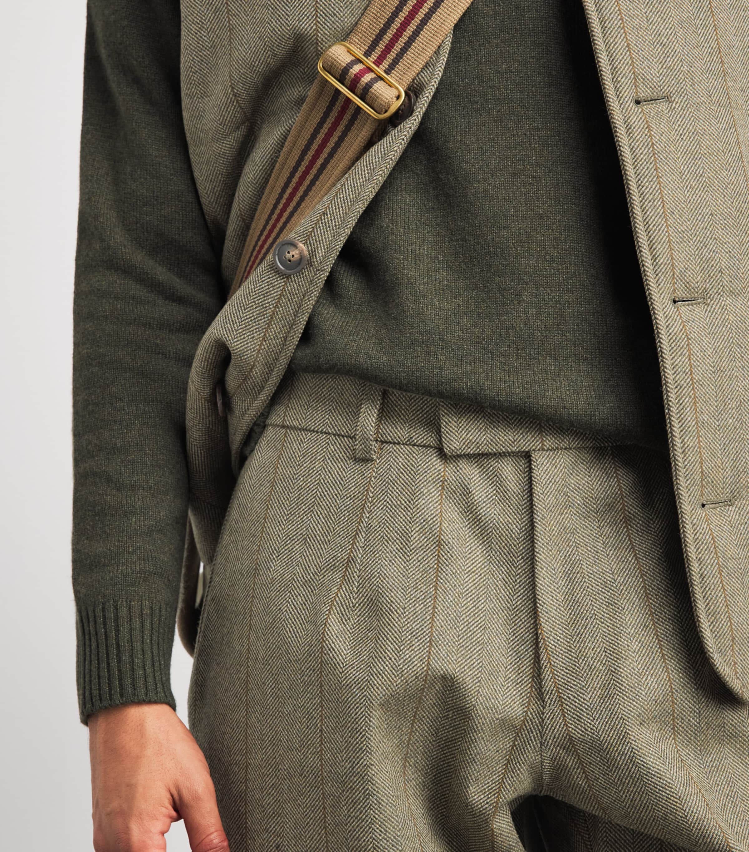 Purdey Mens Tweed Stripe Breek Trousers Cairn Tweed Image 3