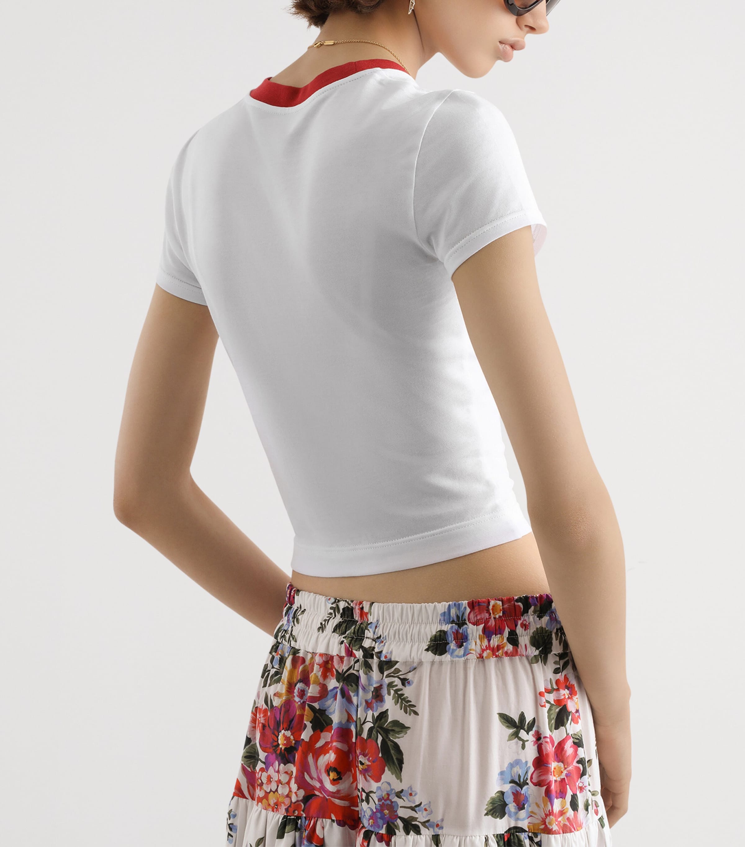 Dolce&Gabbana Womens Cropped Graphic T-Shirt Opti Image 5