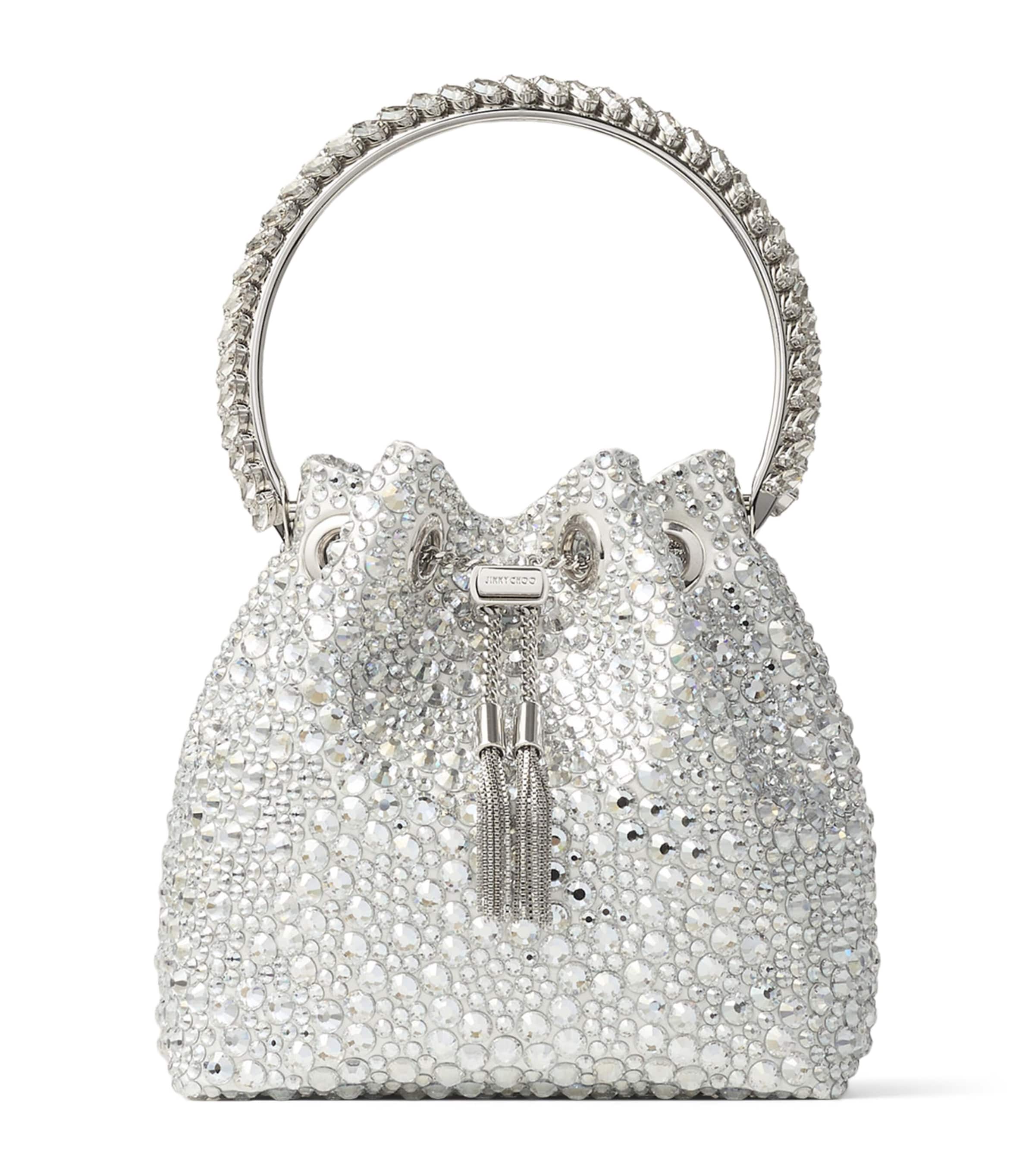 Embellished Bon Bon Top-Handle Bag IVORY/CRYSTAL/SILVER Image 1