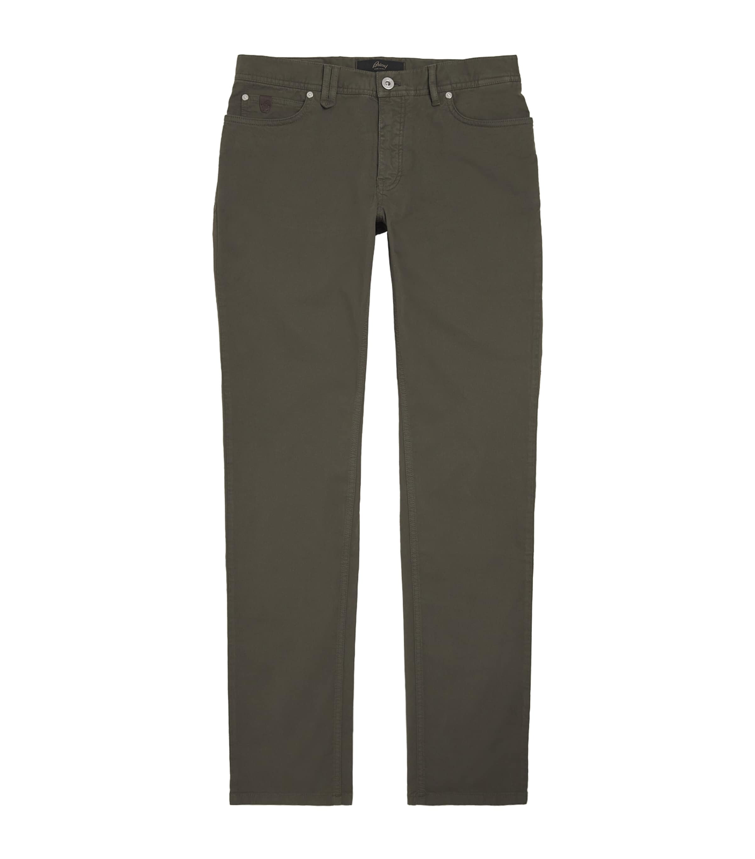 Brioni Mens Stretch-Cotton Straight Trousers Image 1