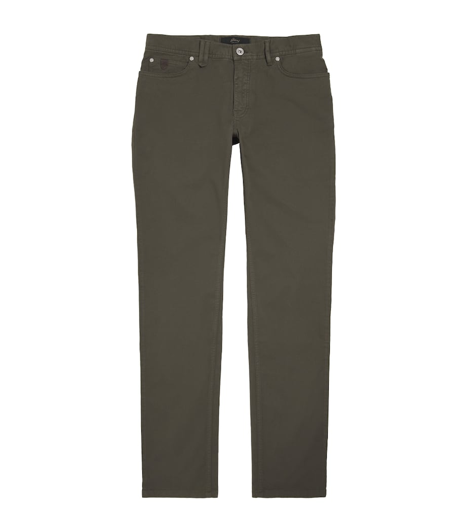 Brioni Mens Stretch-Cotton Straight Trousers Image 1