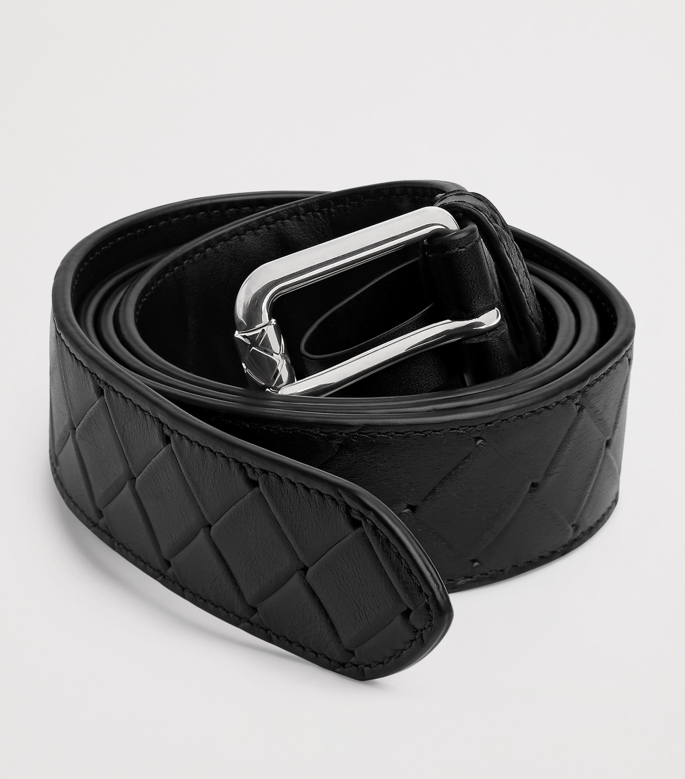 Bottega Veneta Intrecciato Leather Stamp Belt | Harrods US
