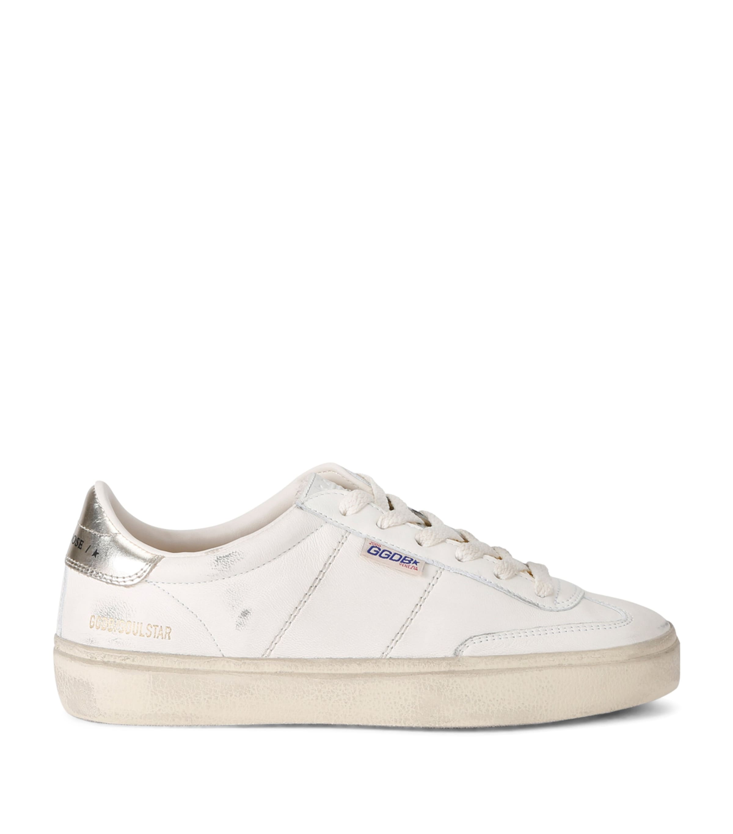 Shop Golden Goose Leather Soul Star Sneakers In White