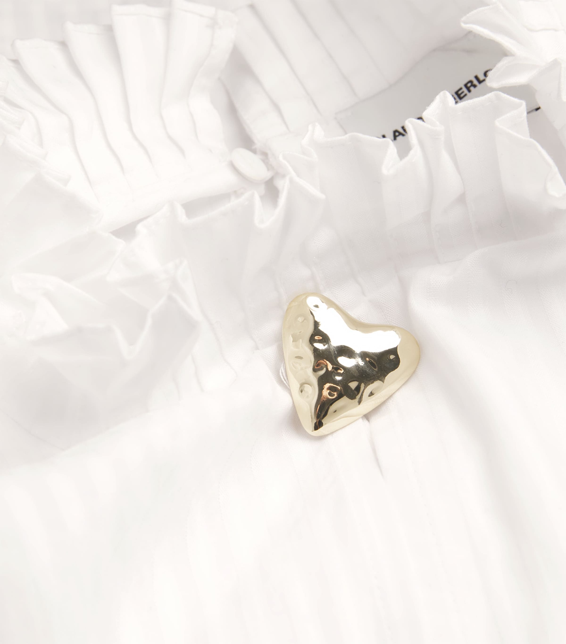 Cotton Ruffled Collar Blouse WHITE Image 5