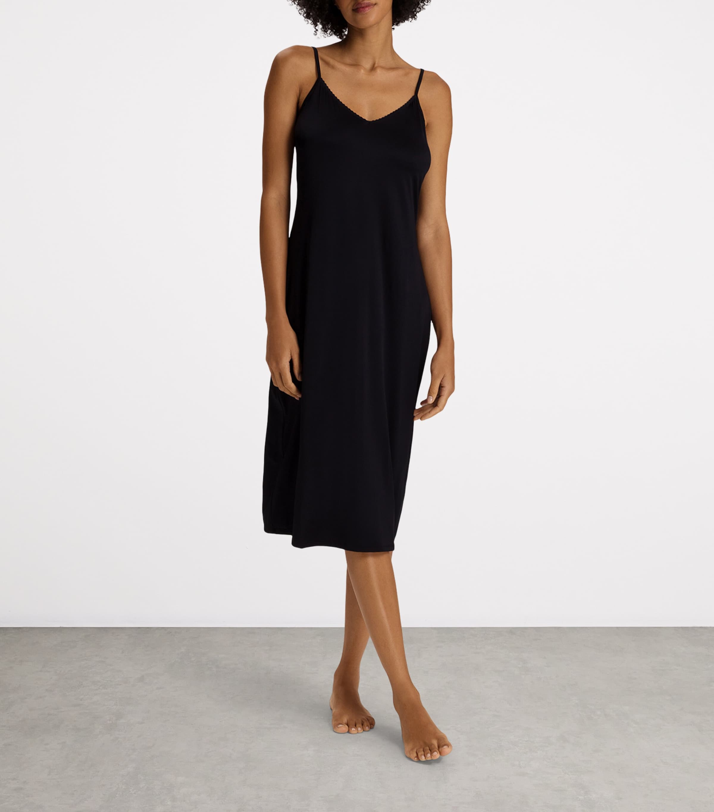 Stretch-Satin Deluxe Slip Dress BLACK Image 3