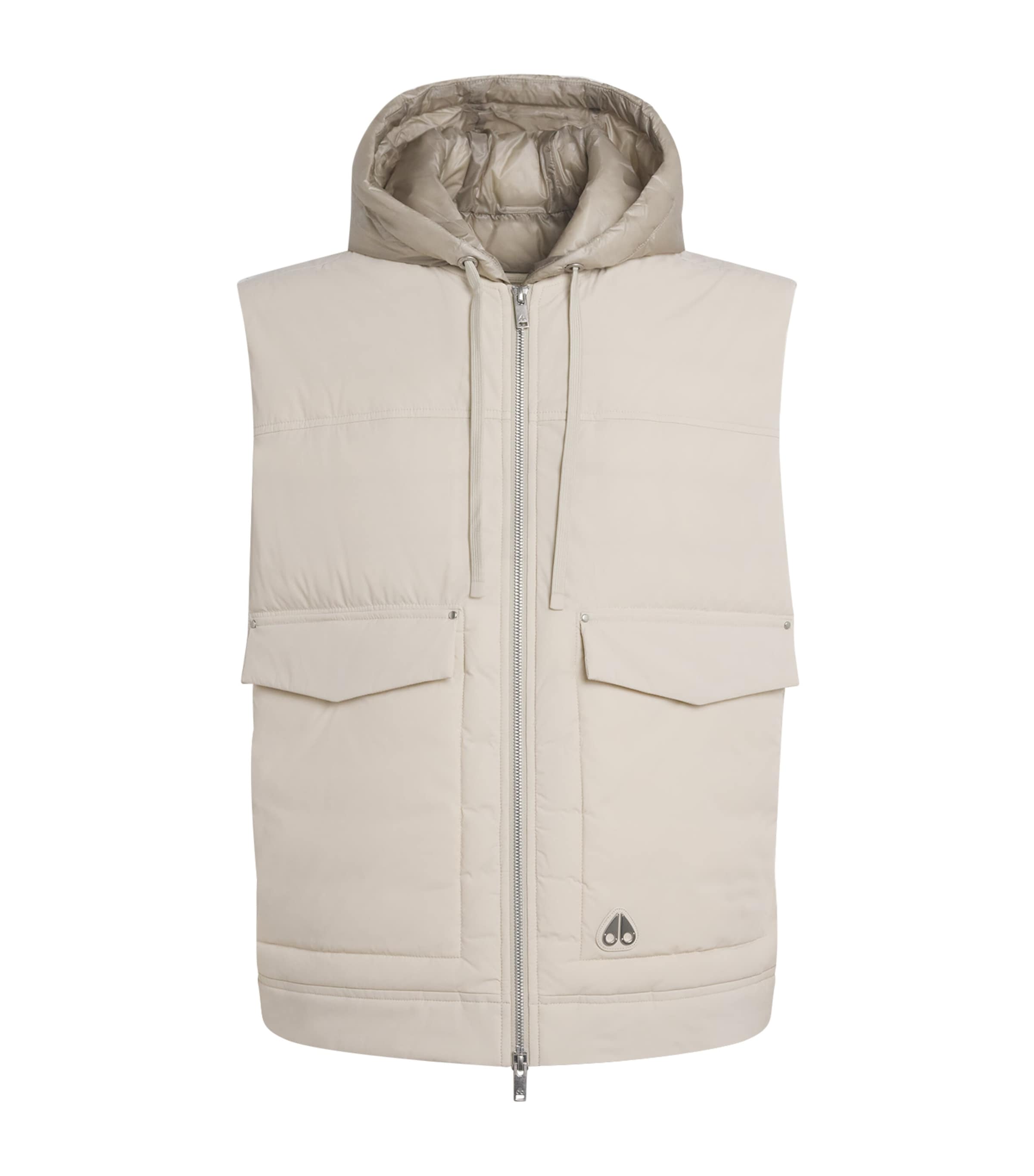 Moose Knuckles Mens Down-Filled Brixton Gilet Alabaster Image 1
