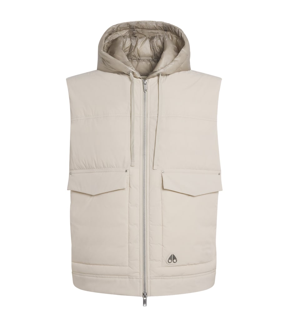 Moose Knuckles Mens Down-Filled Brixton Gilet Alabaster Image 1