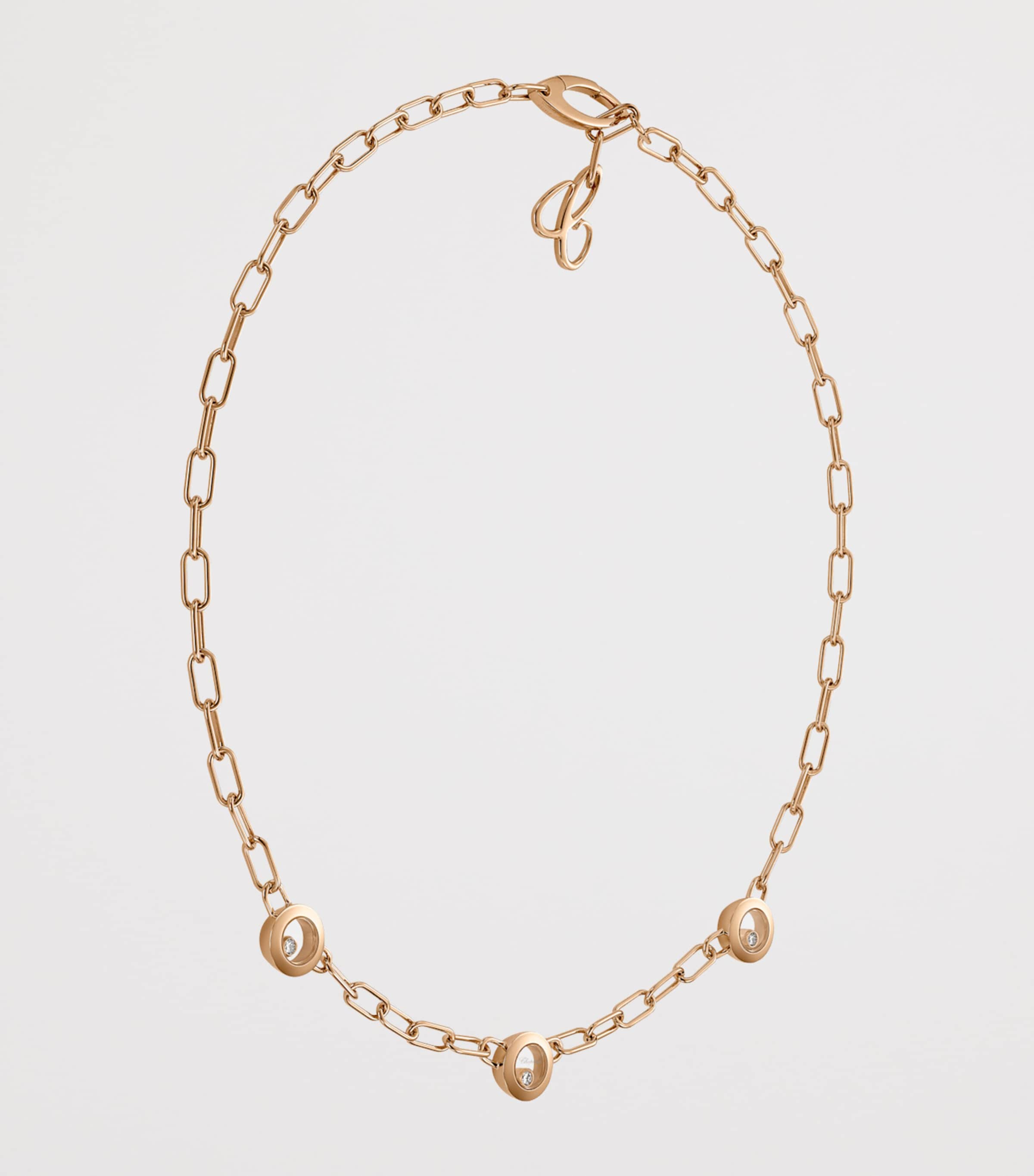 Rose Gold and Diamond Happy Diamonds Icons Necklace 18K ROSE GOLD Image 3