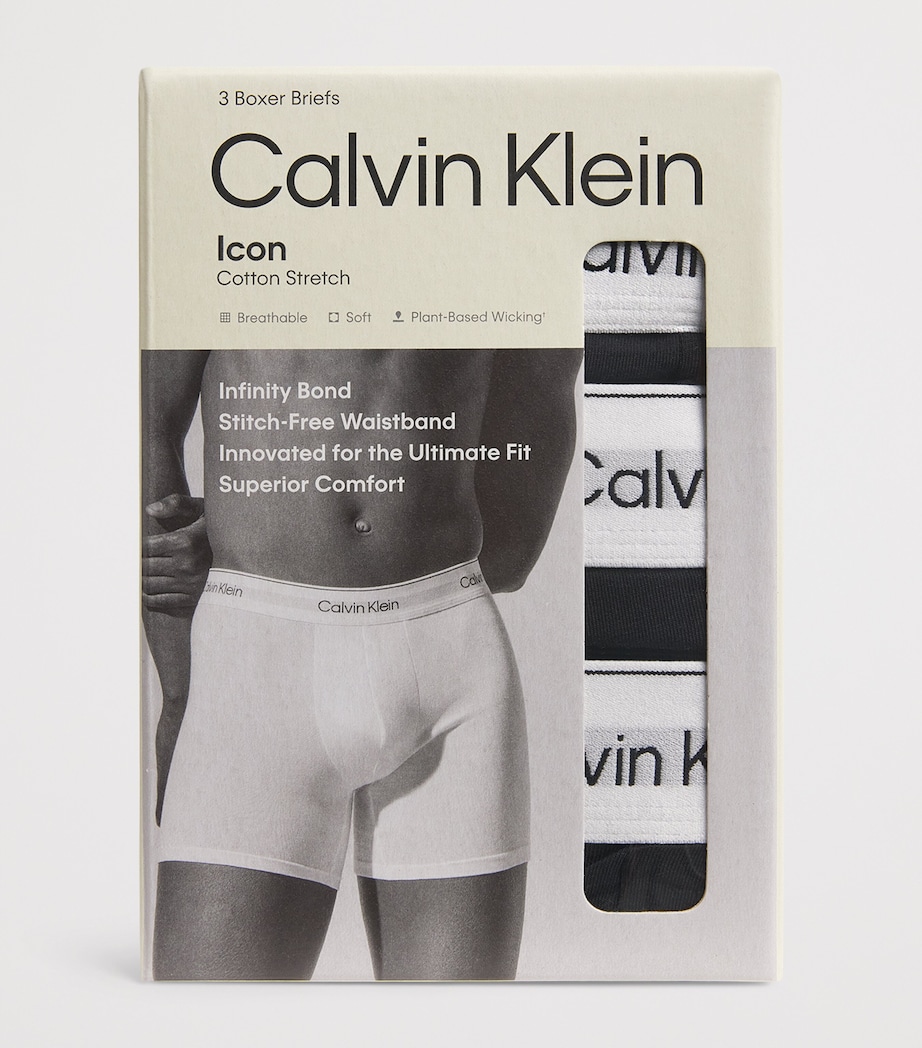 Calvin Klein Mens Stretch-Cotton Icon Boxer Briefs (Pack of 3) Black Image 4