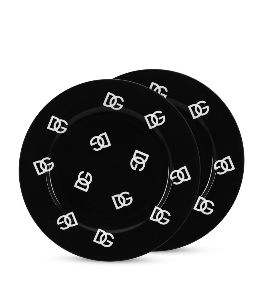 Set of 2 DG Millenials Logo Plates (26cm) U0074 NERO/LOGO DG B Image 3