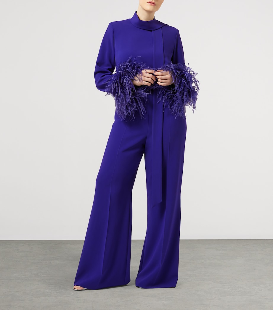 Feather-Trim Jumpsuit PURPLE Image 4