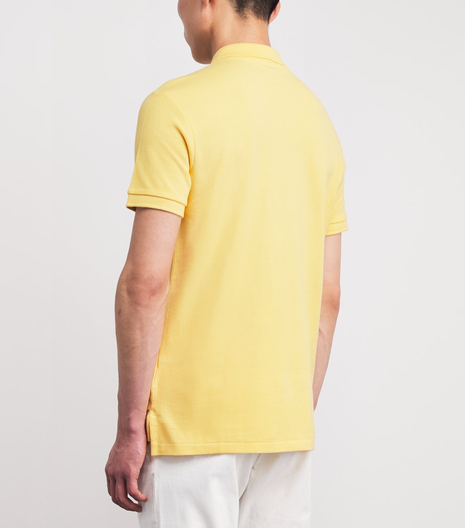 Polo Ralph Lauren Mens Cotton Mesh Polo Pony Polo Shirt Corn Yellow Image 4