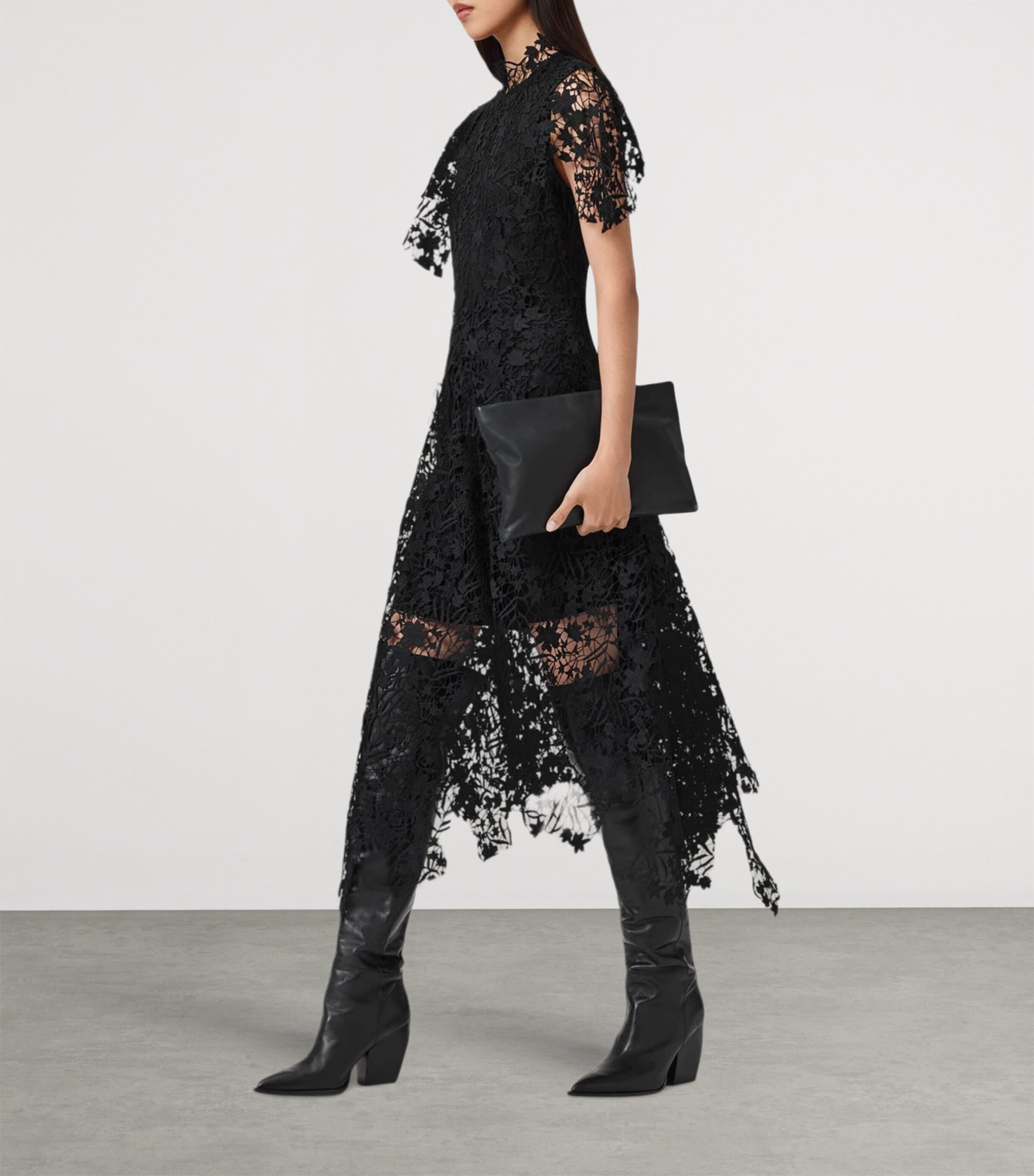 Lace Saege Midi Dress BLACK Image 2