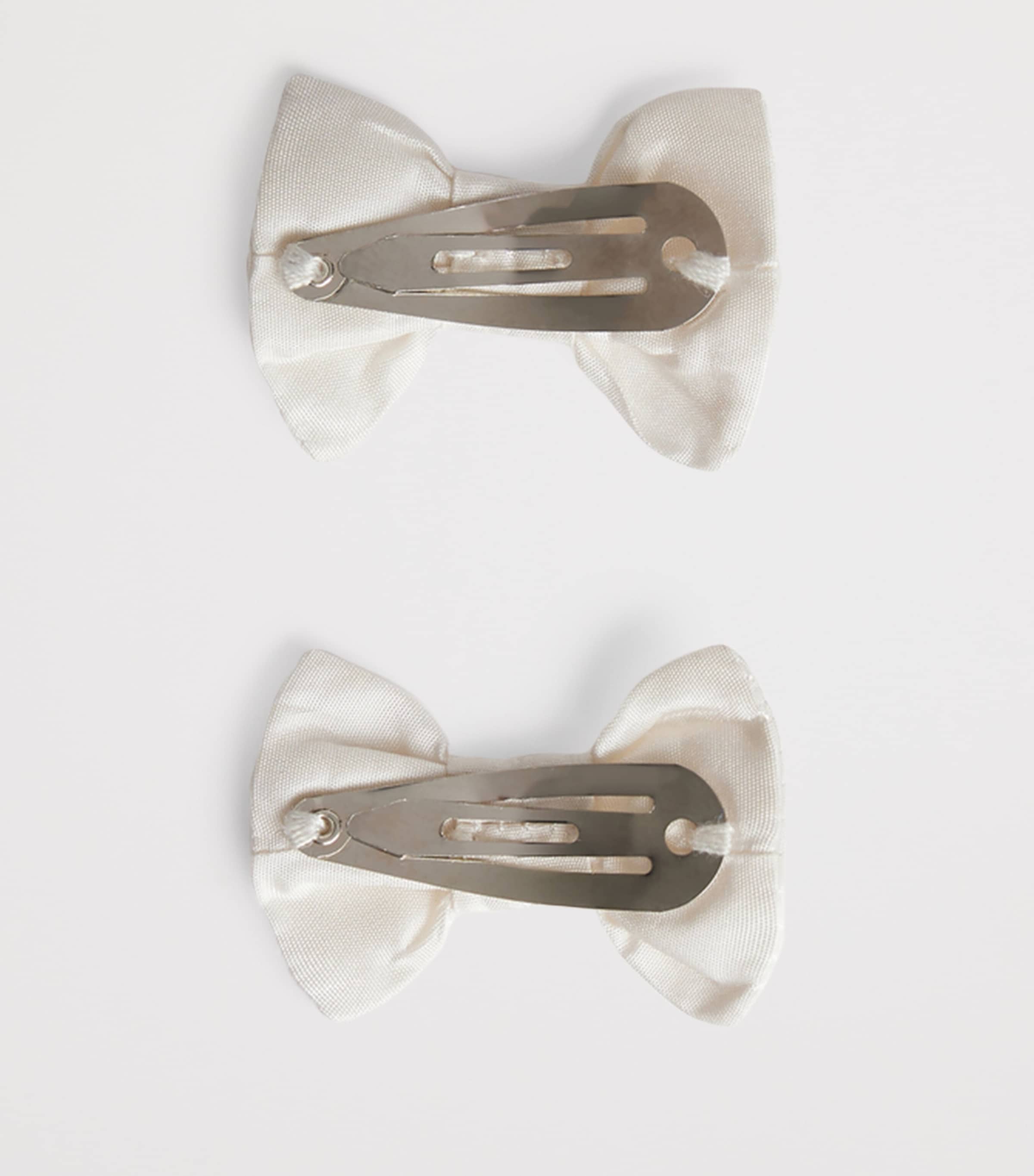 Bonpoint Bow Hair Clips (Set of 2) Blanc Lait Image 2
