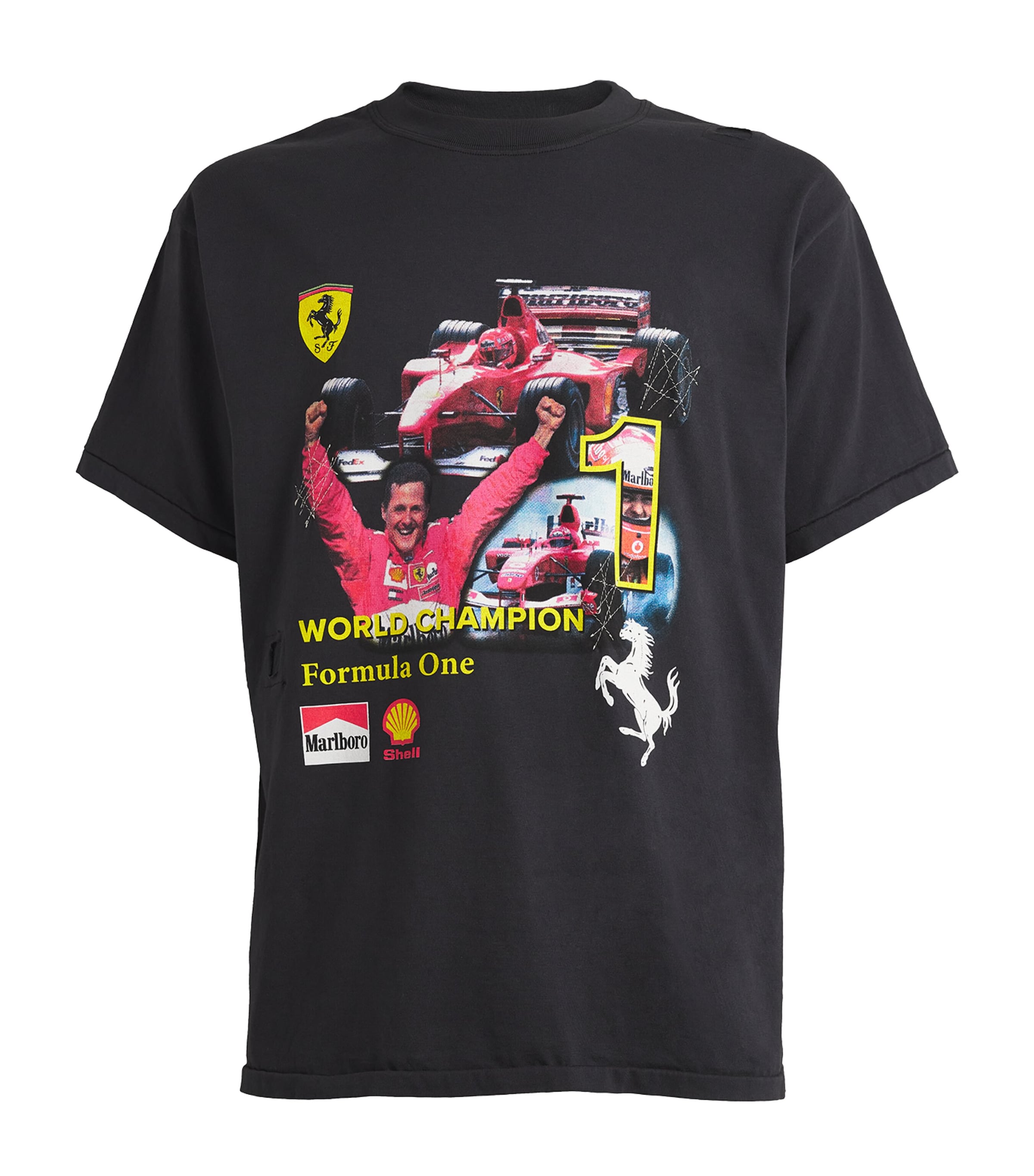 Shop Domrebel Vintage Racing Championship T-shirt In Black