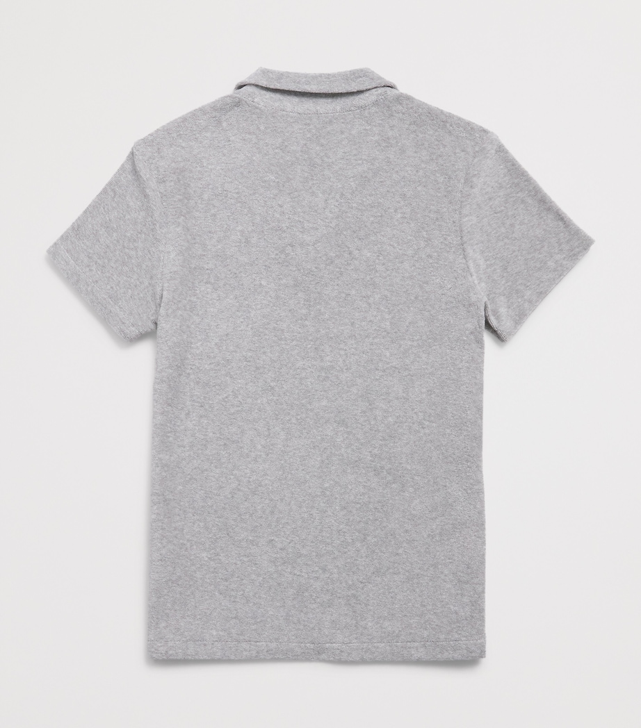 Cotton Terry Polo Shirt (2-14 Years) 921GRIS CHINE Image 2