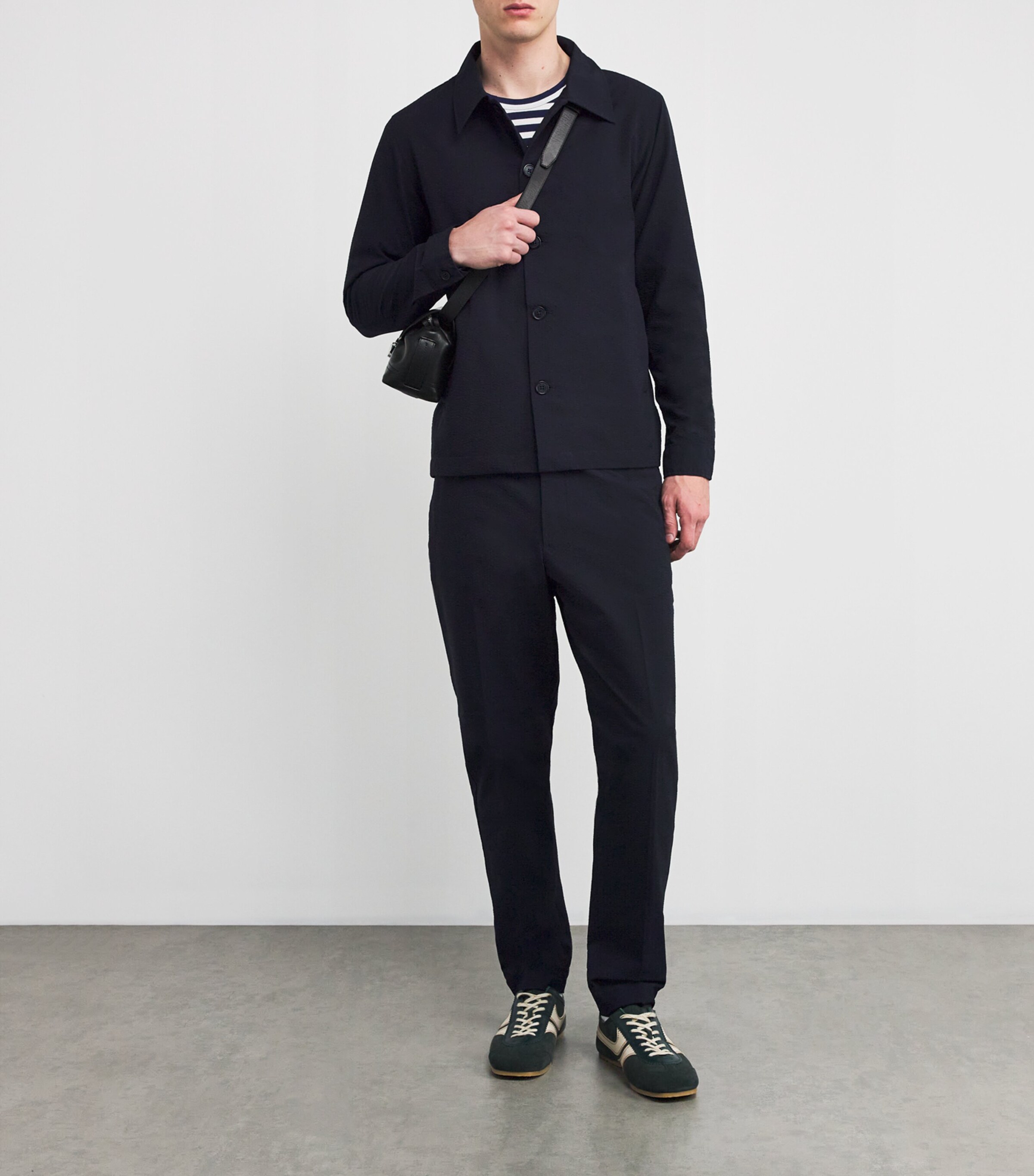 NN07 Mens Seersucker Zander Overshirt Navy Blue Image 2