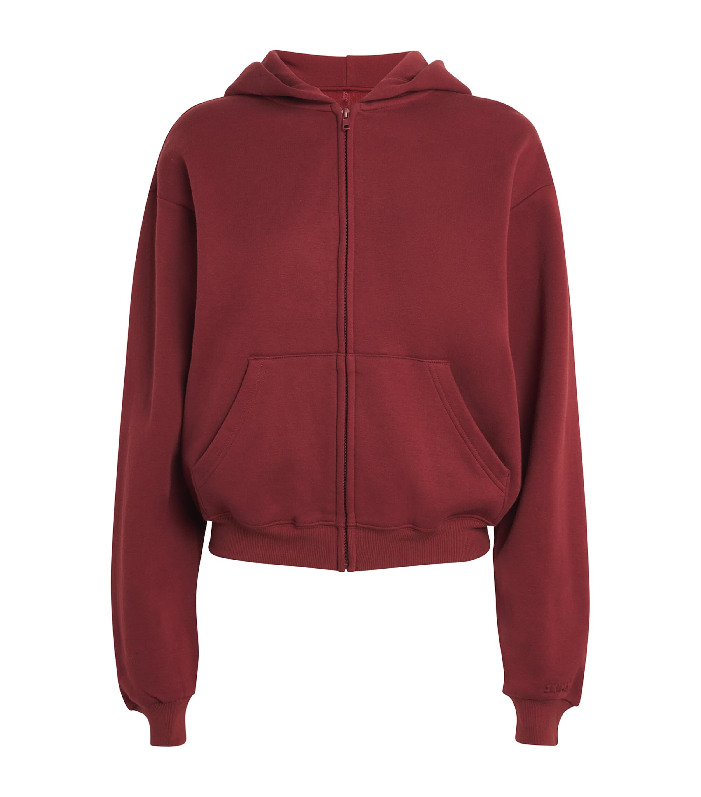 Cotton-Blend Fleece Zip-Up Hoodie MERLOT Image 1