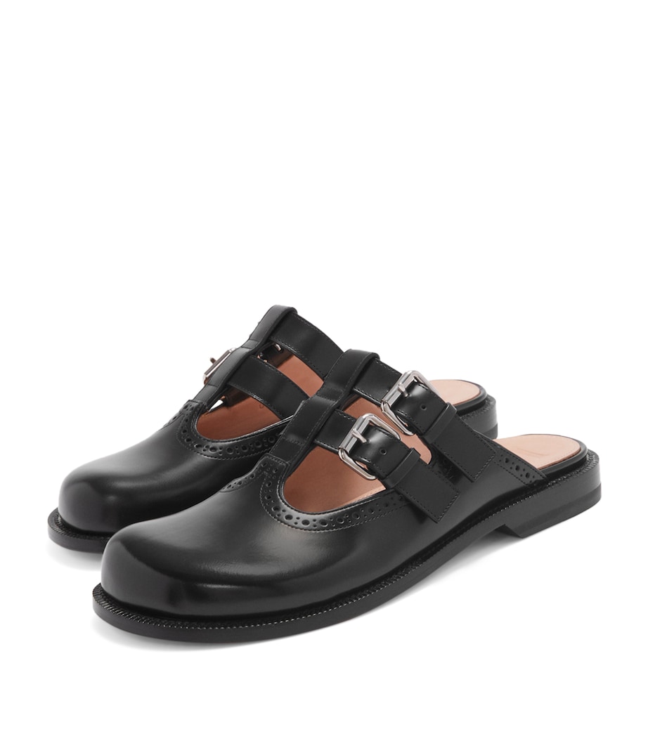 Leather Campo Mary Jane Mules BLACK Image 2