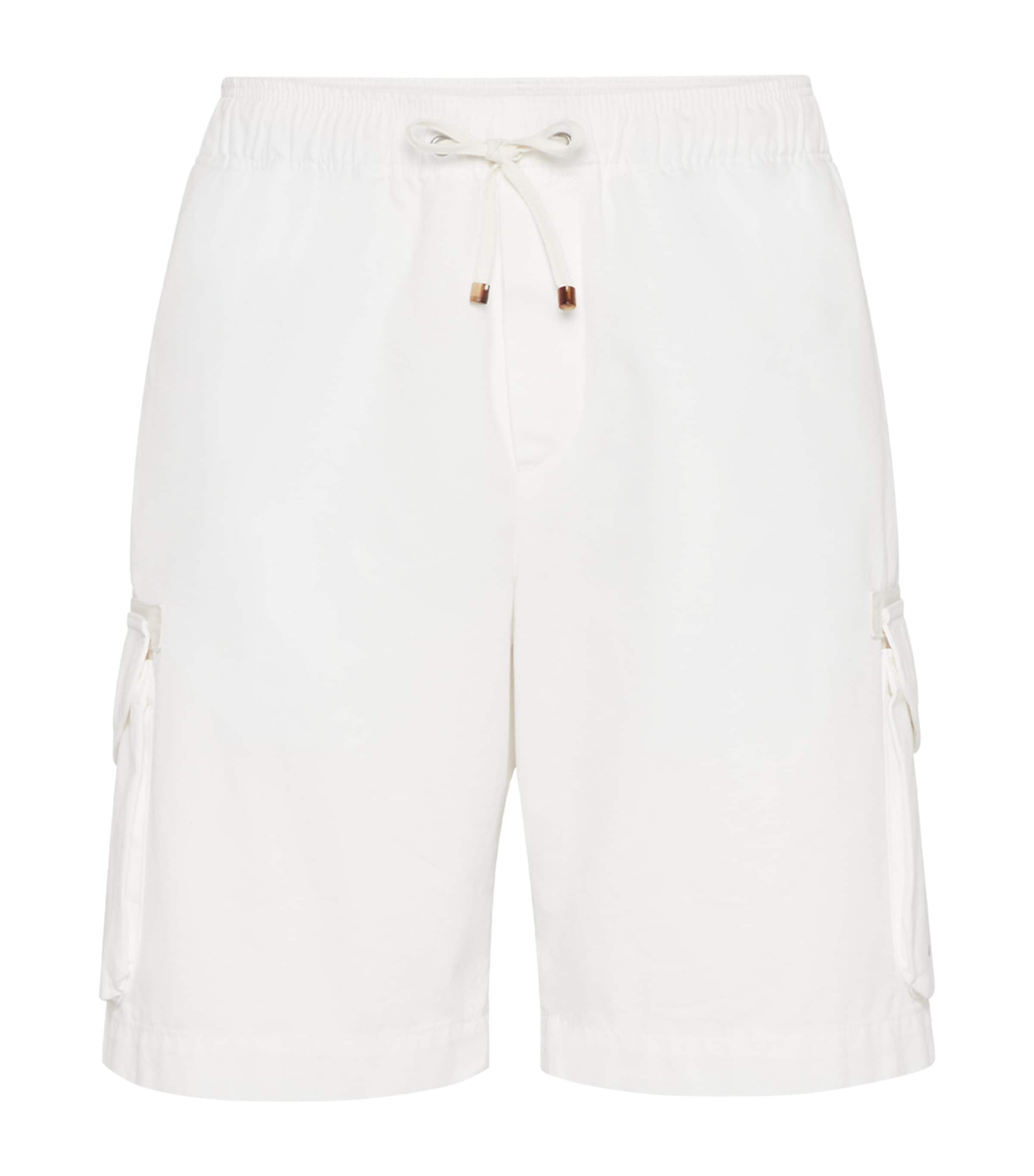 Brunello Cucinelli Bermuda Shorts With Cargo Pockets In White