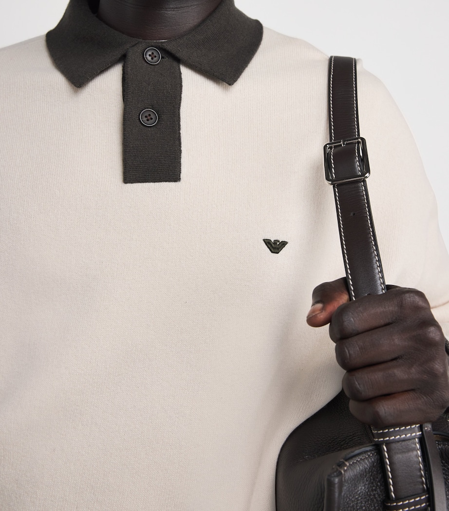 Virgin-Wool Logo Polo Sweater M1169 Image 6