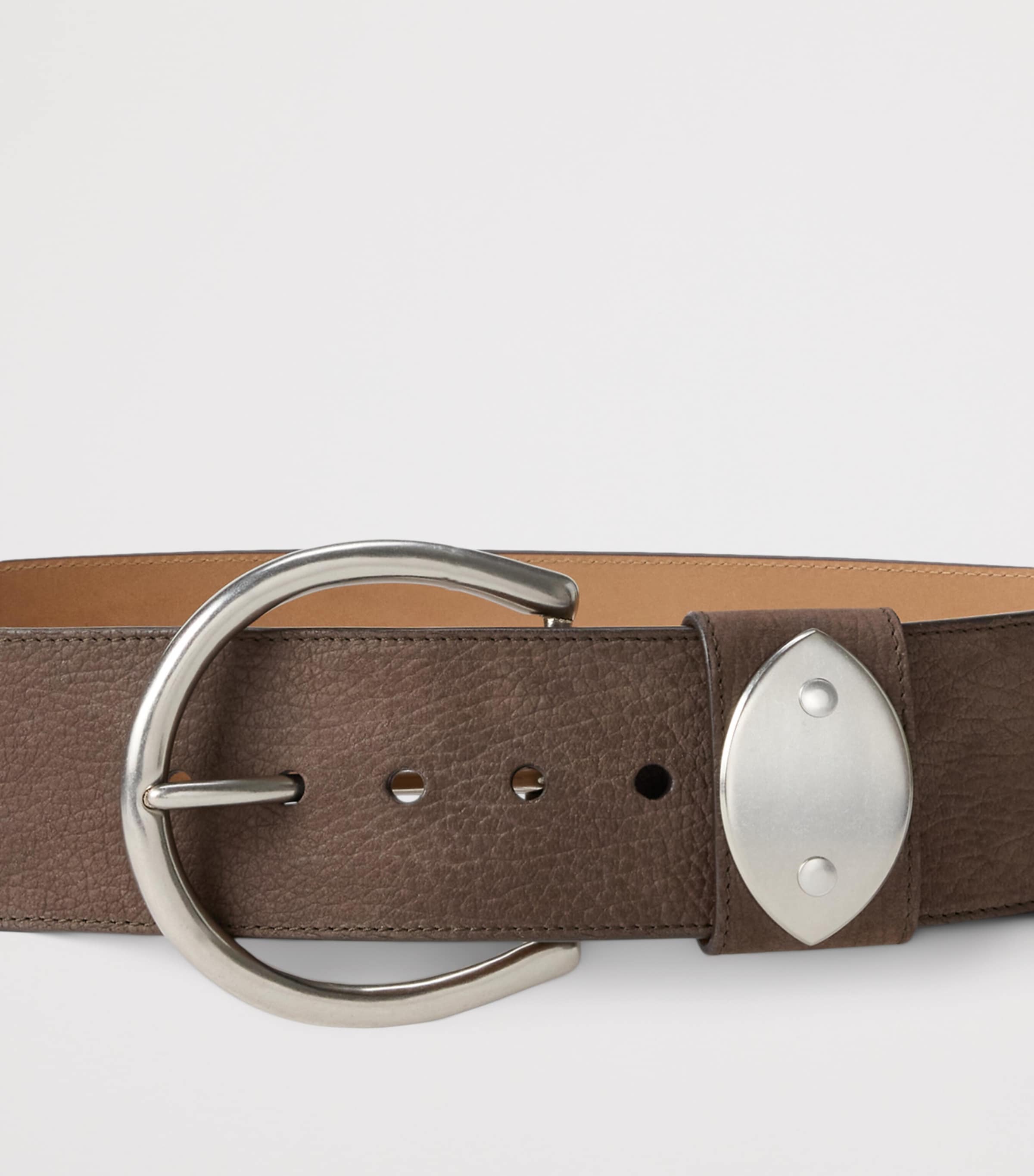 Ralph Lauren Collection Leather Oversized Buckle Belt Luggage Brown Image 3