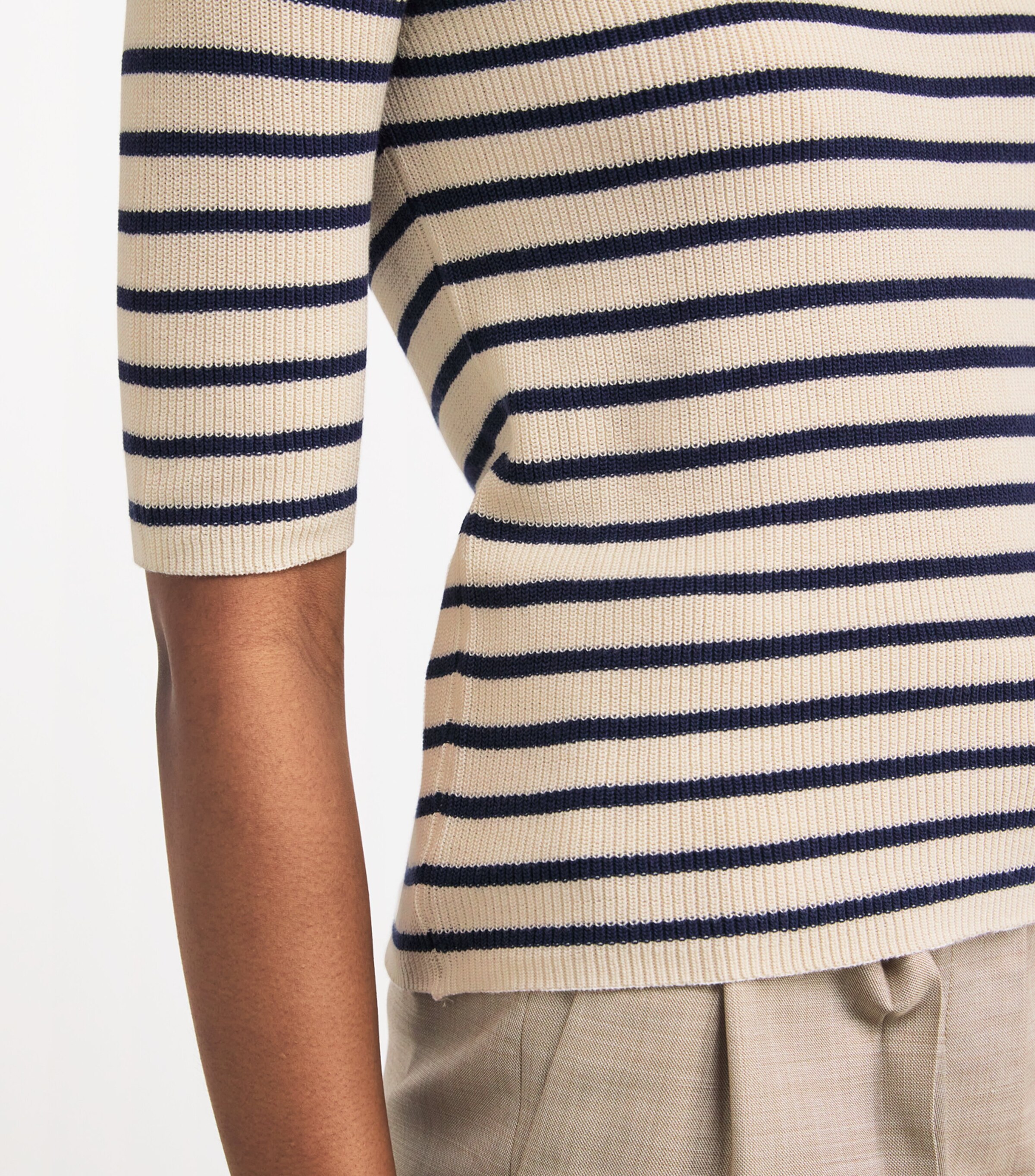 Cotton-Blend Boat-Neck Sweater ICE Image 6
