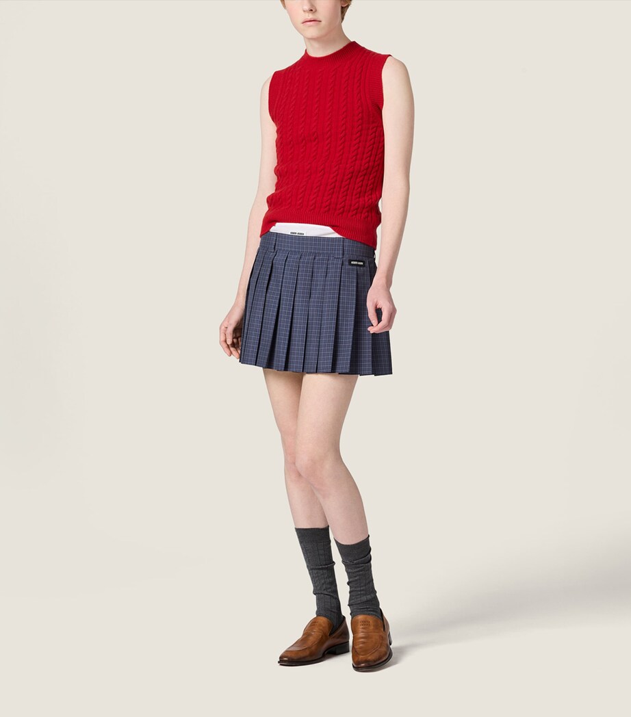 Miu Miu Womens Cashmere Cable-Knit Vest Image 2
