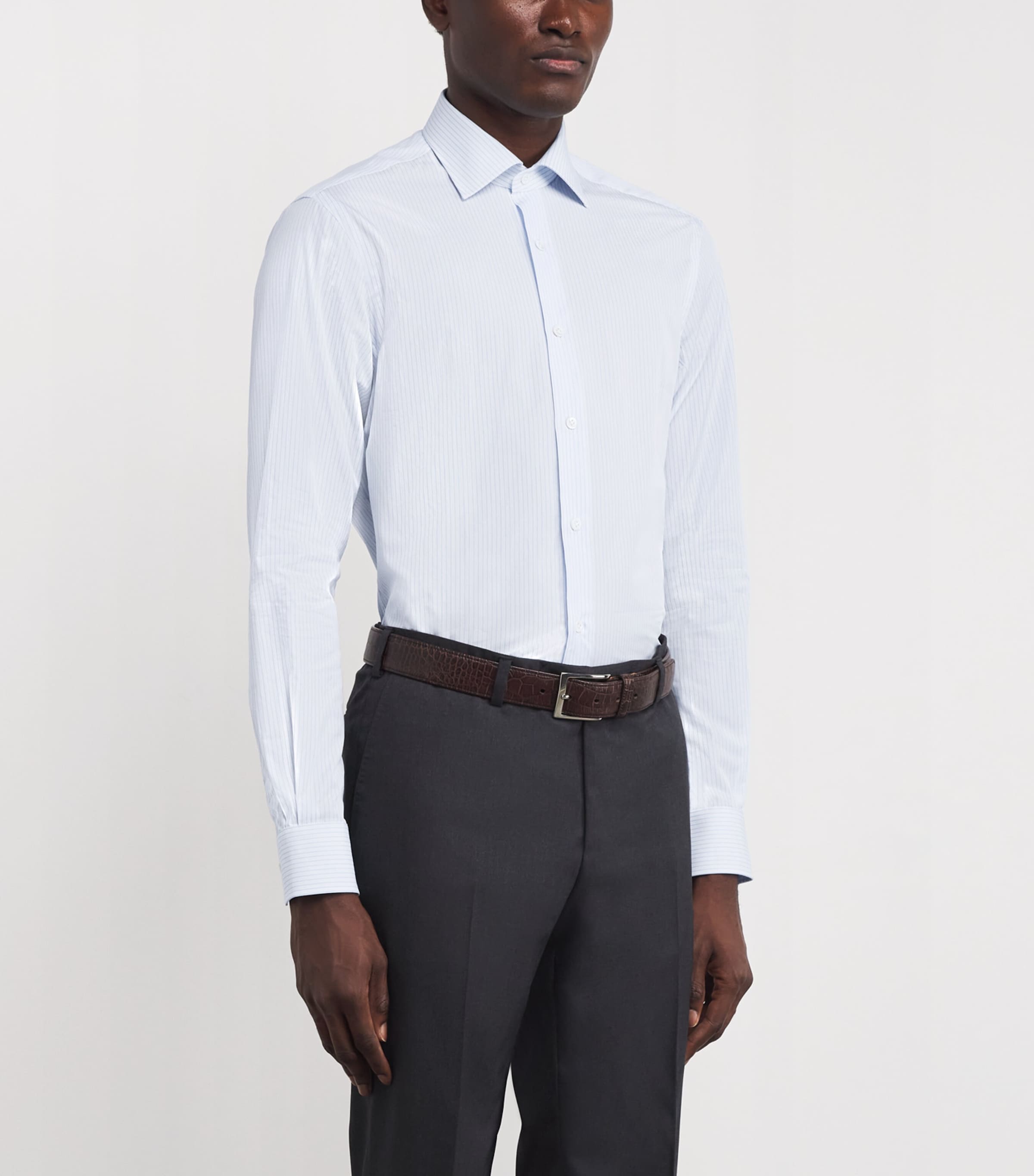 Cotton Stripe Shirt 03 LIGHT BLUE Image 3