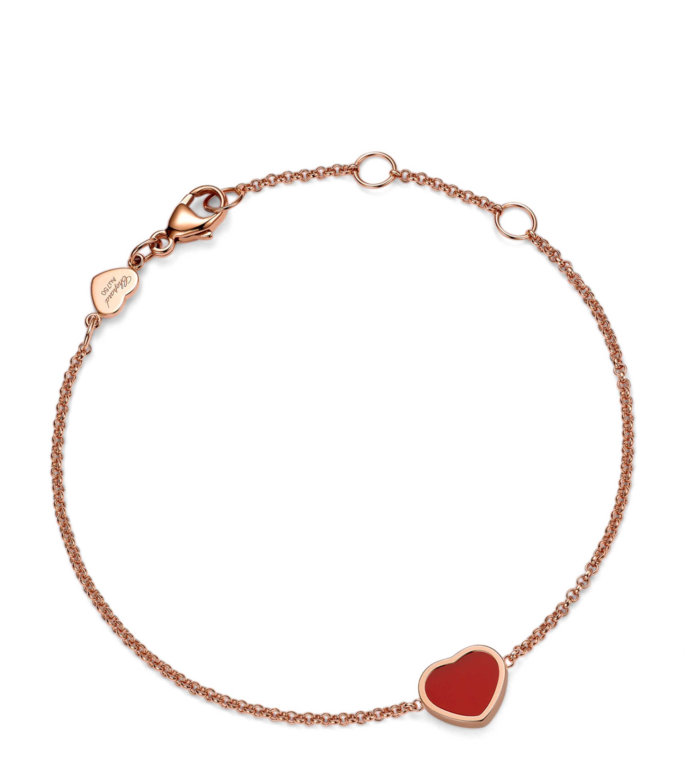 Rose Gold and Carnelian My Happy Hearts Bracelet 18K ROSE GOLD Image 5