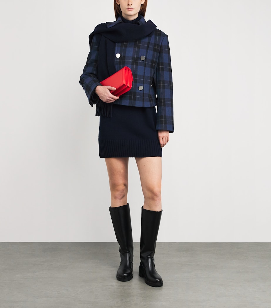 Wool-Blend Check Jacket NAVY Image 2