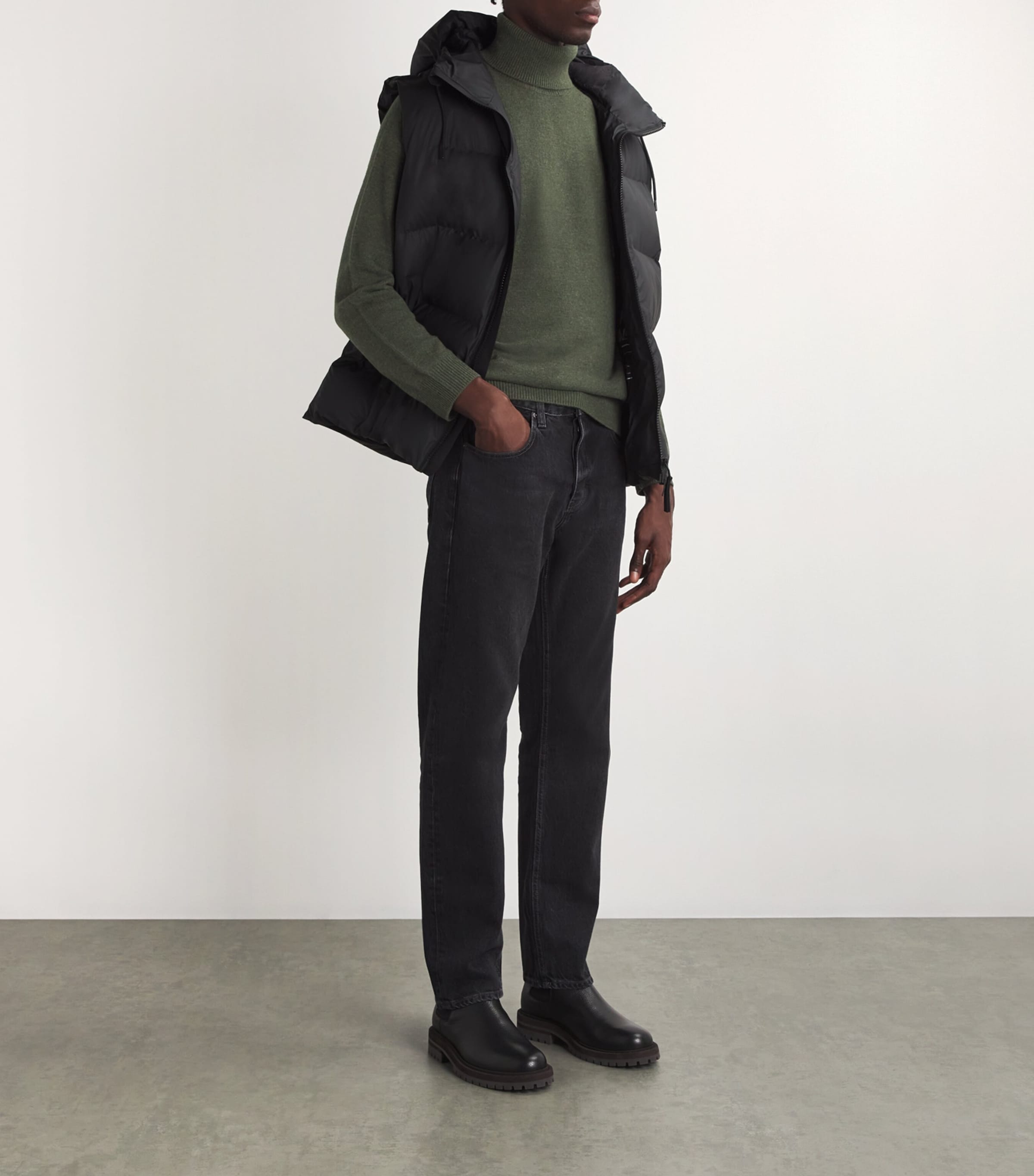 SAMSOE SAMSOE Mens Merino Isak Rollneck Sweater Forest Night Image 2