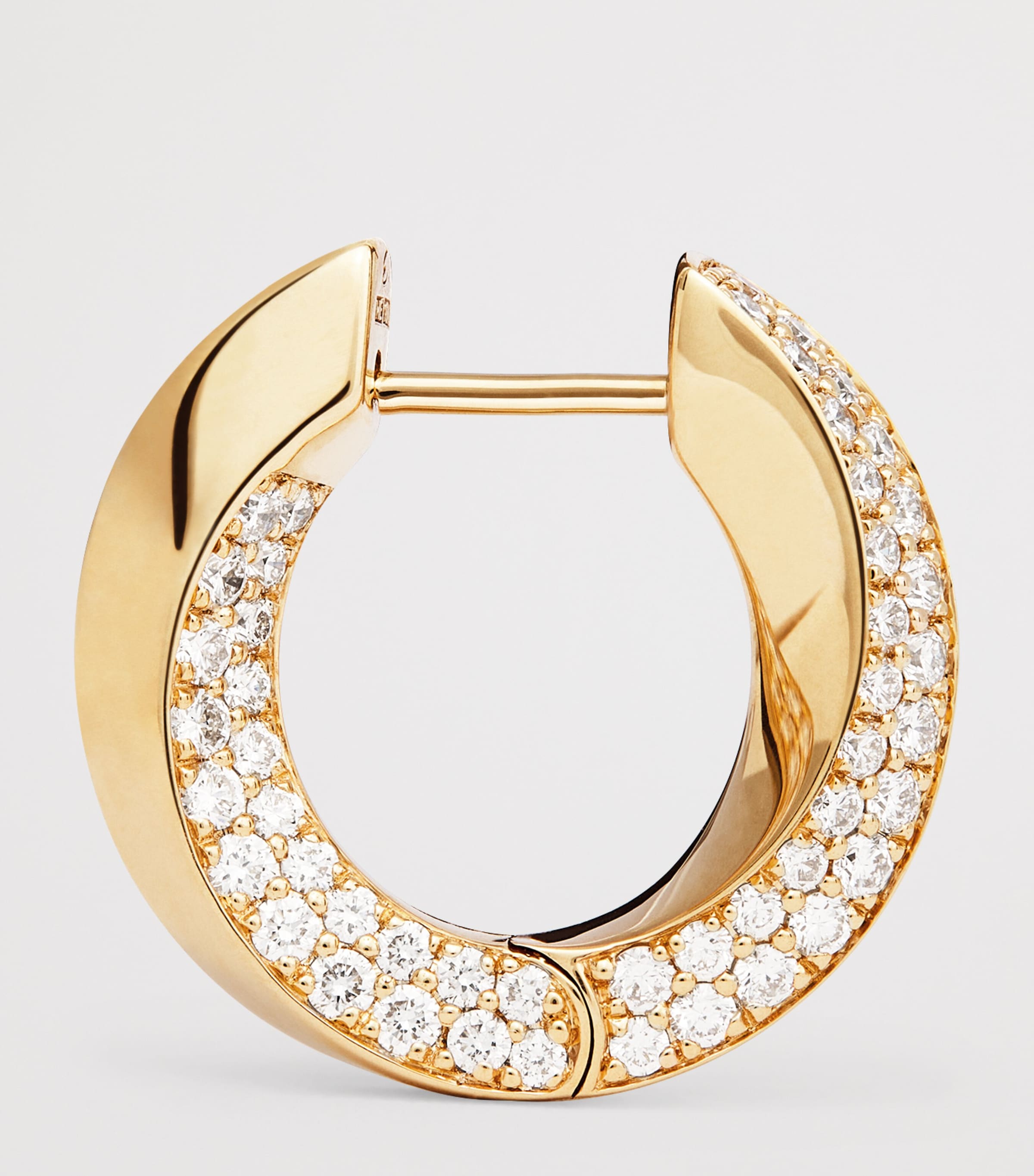 Medium Yellow Gold and Diamond Aurea Spira Creoles Earrings YELLOW GOLD Image 4