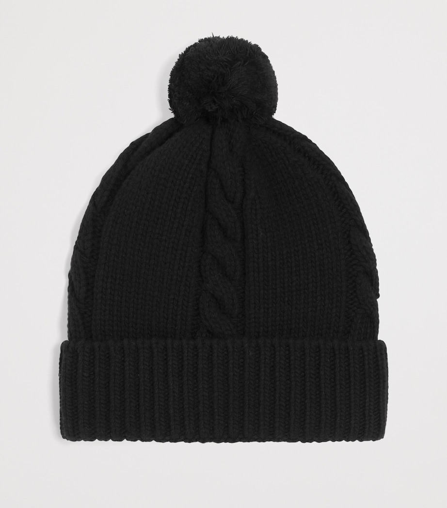 Dolce&Gabbana Virgin Wool Cable-Knit Beanie Black Image 2