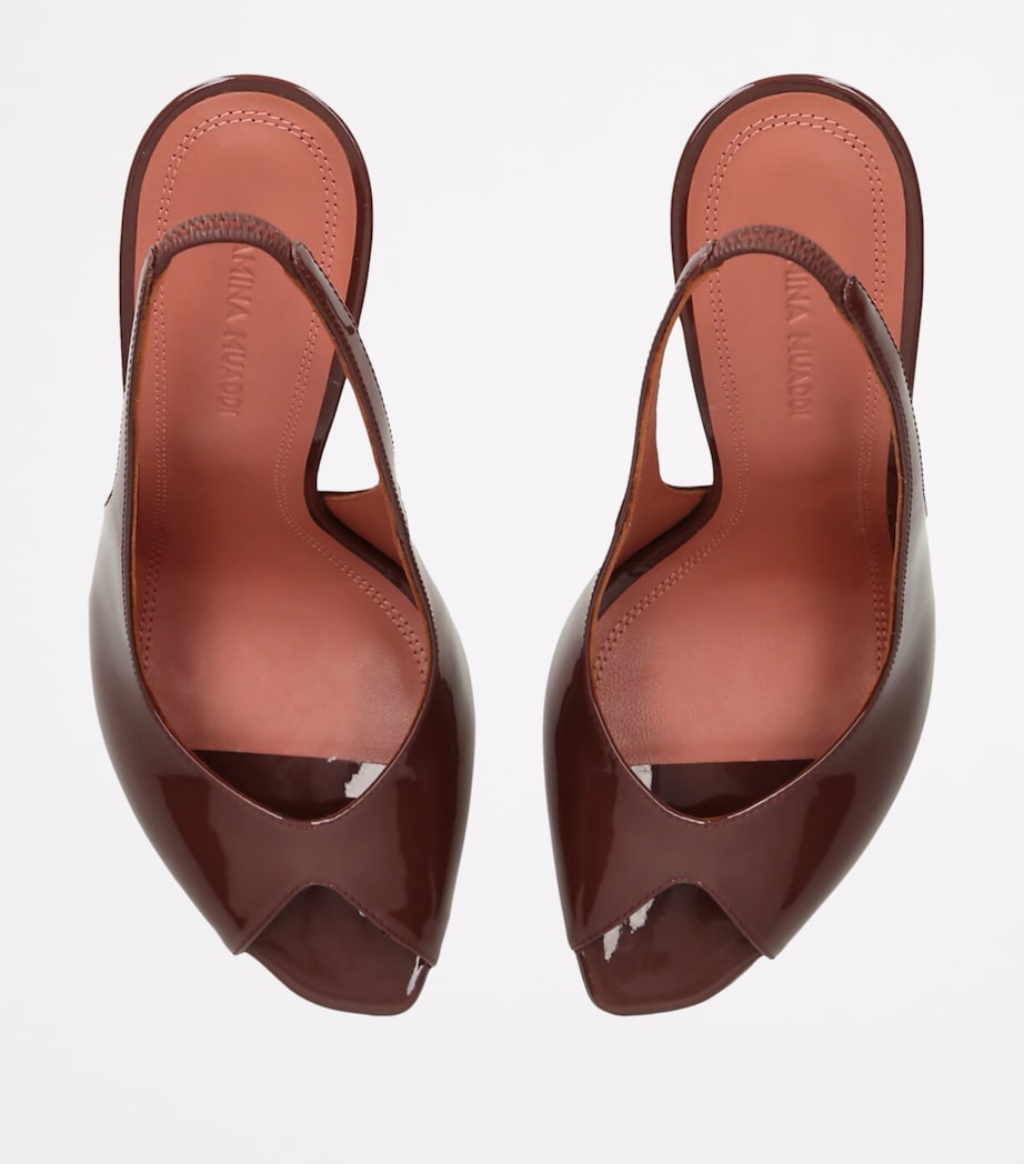 Patent Leather Kristina Slingback Sandals 105 DARK BROWN Image 4