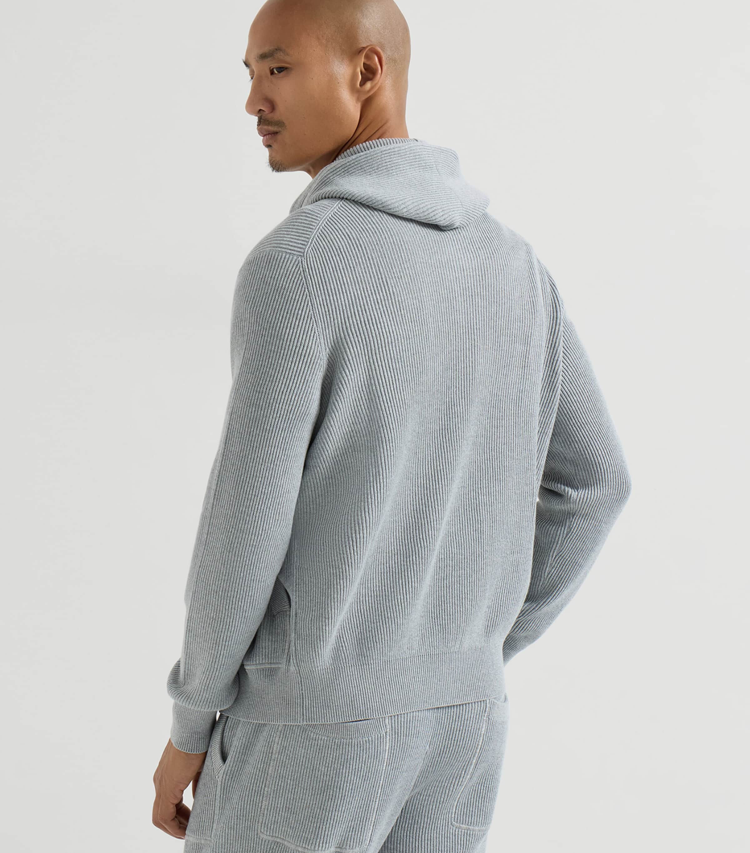 ブルネロクチネリ Brunello Cucinelli Dazzling Net cotton zip hoodie パーカー 衣料品 トップス コットン レディース グレー系 【中古】 Brunello Cucinelli Grey Cotton Ribbed Zip-Up Hoodie | Harrods US
