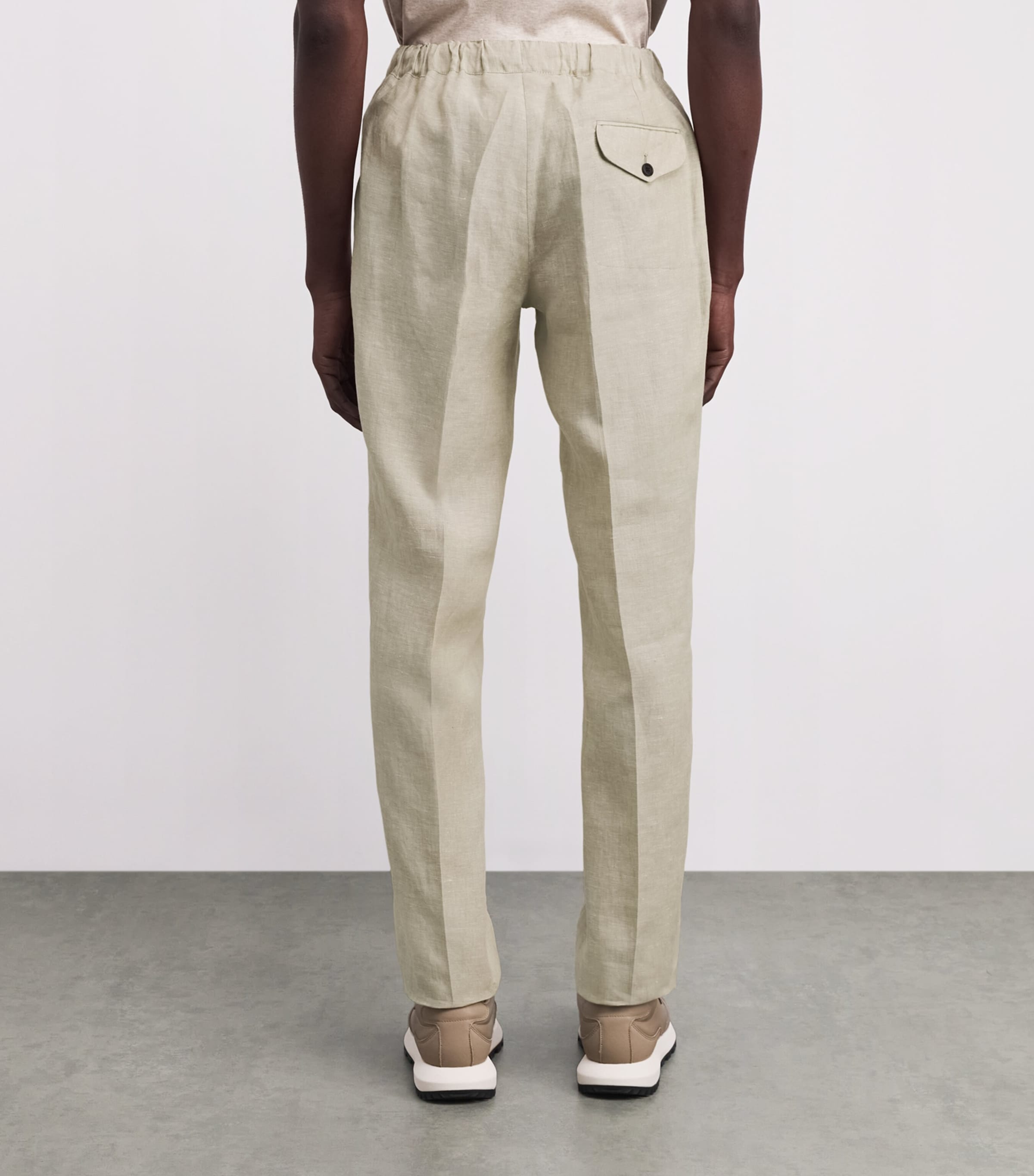 Linen Drawstring Trousers 5401-NATURALE Image 4
