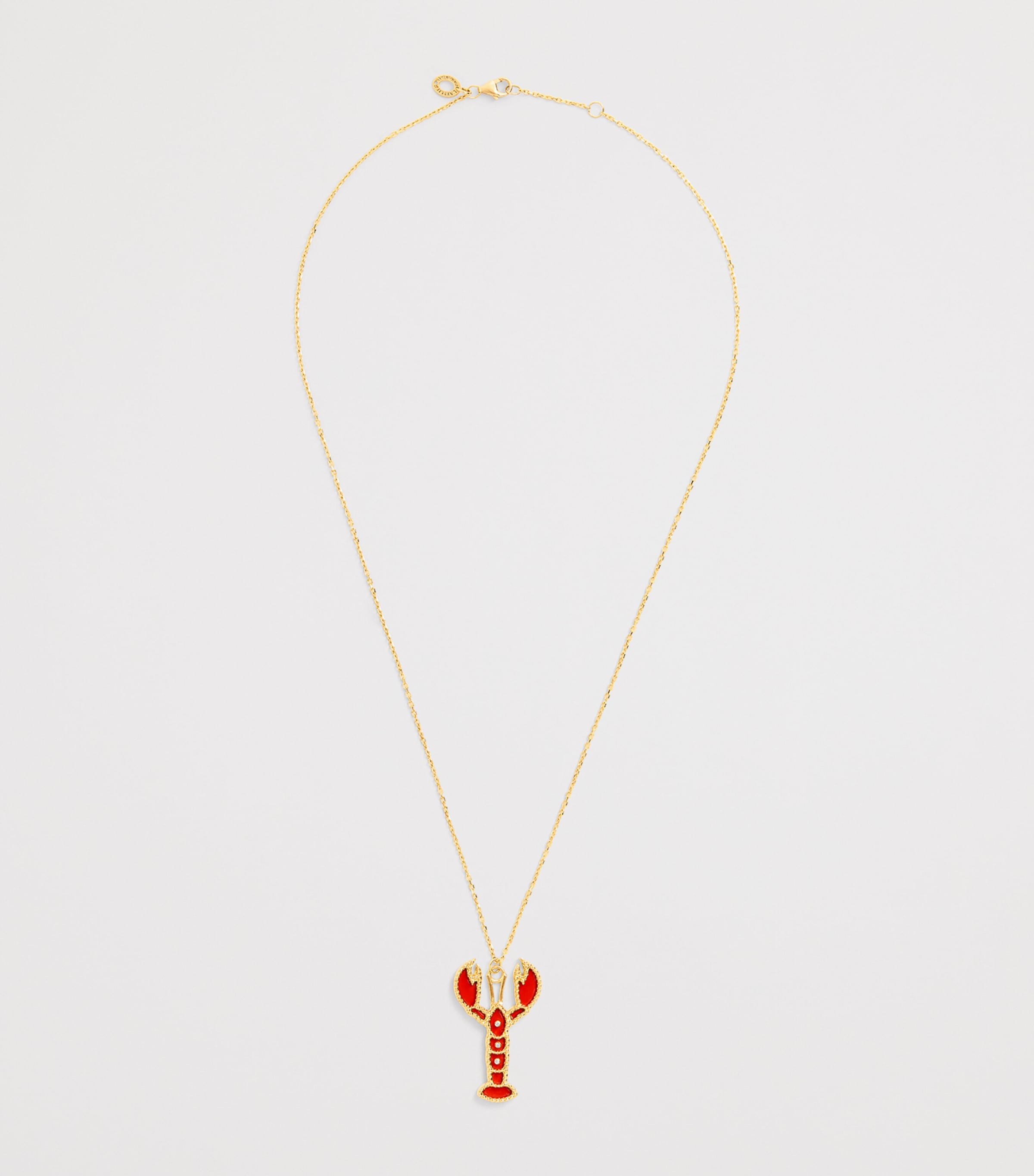 L'ATELIER NAWBAR Yellow Gold and Coral Lobster Necklace Yellow Gold Image 3
